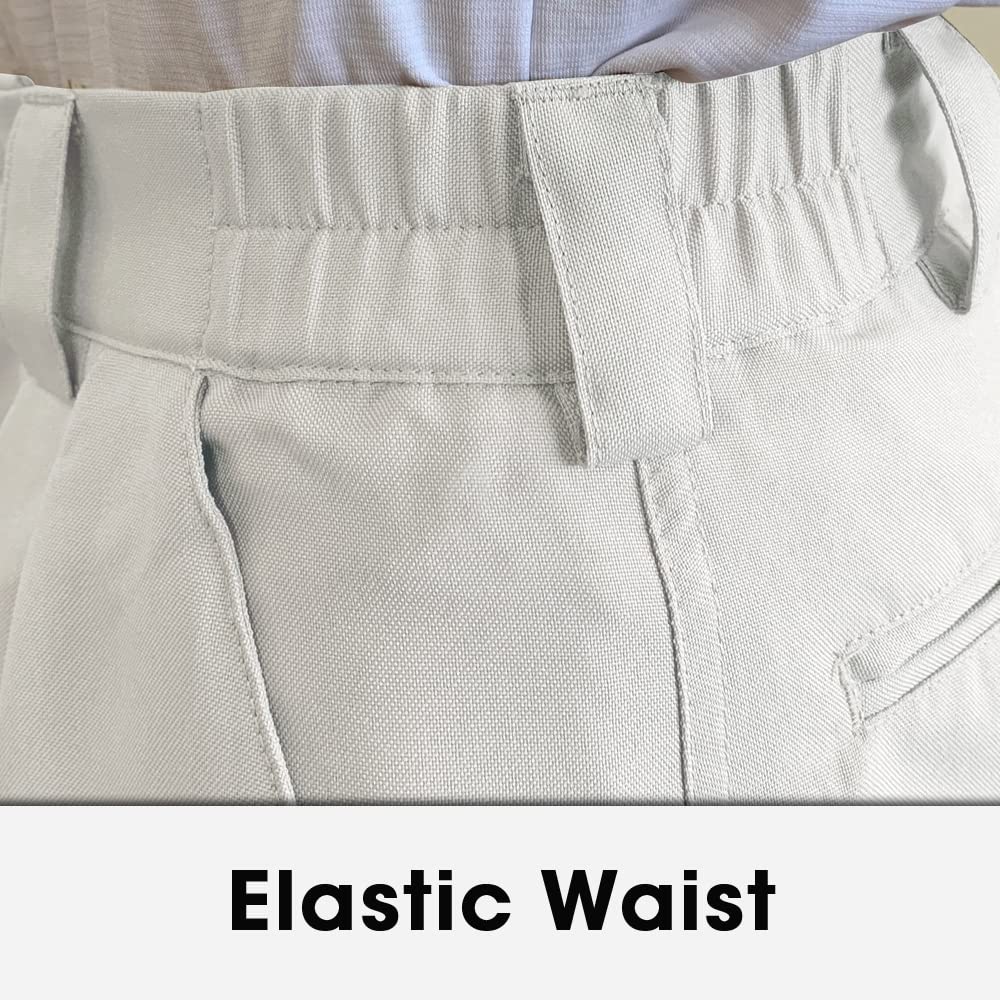 Premium White Microfiber Golf Pants for Men - Breathable Stretch Plus Fours - Ideal for Golfing, Tennis & Casual Wear