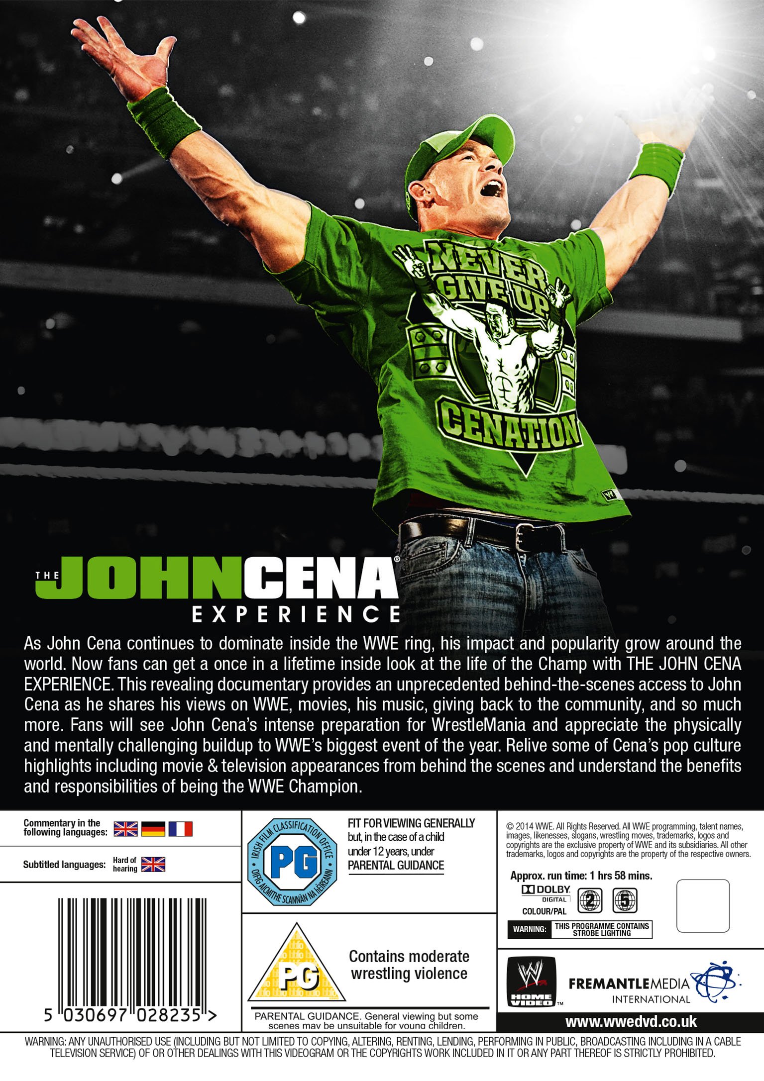 WWE: The John Cena Experience DVD - Action-Packed Wrestling Documentary | Perfect for WWE Fans & Collectors | Great Gift for Sports Entertainment Enthusiasts