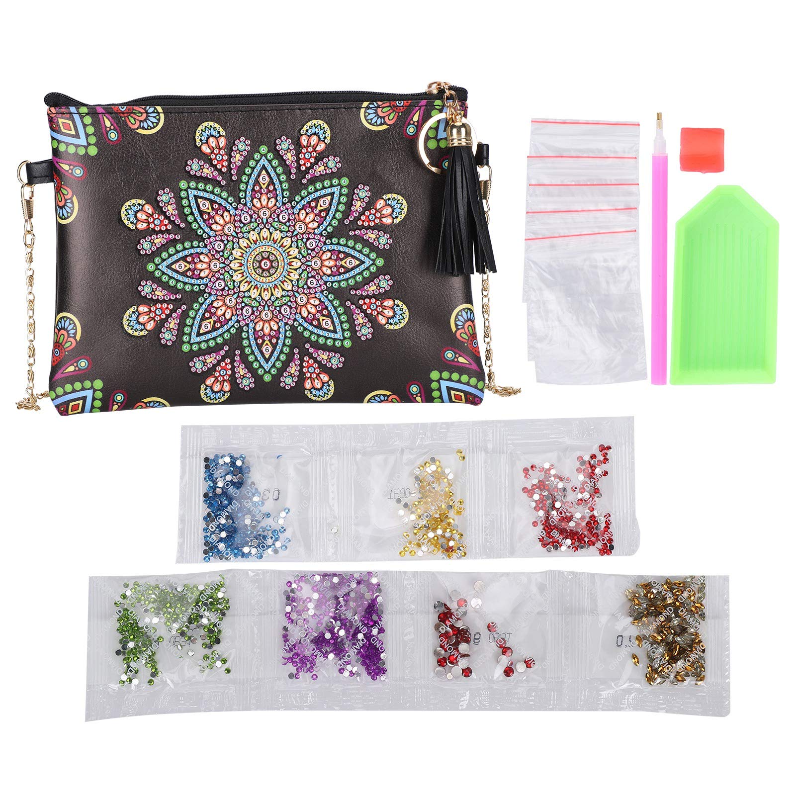 YUUGAA DIY Diamond Painting Purse for Women - Sparkling Rhinestone Coin Wallet & Cosmetic Storage Bag, Fashion Handbag Satchel for Parties, Travel, and Daily Use