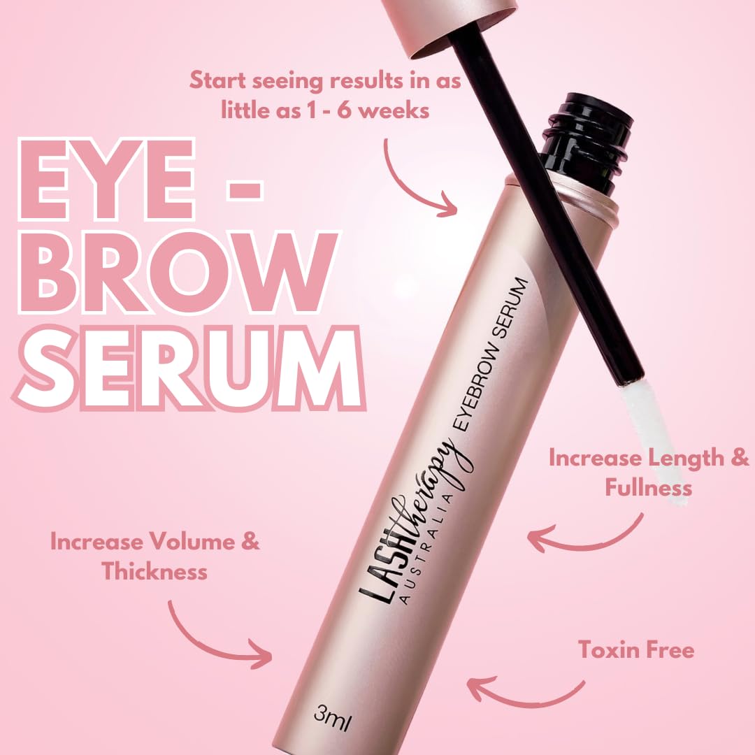 Lash Therapy Australia Eyebrow Growth Serum for Thicker Fuller Brows - Natural Eyebrow Enhancer for Bushy Eyebrows | Daily Brow Care Treatment for Men & Women | Perfect for Sparse or Over-Plucked Brows