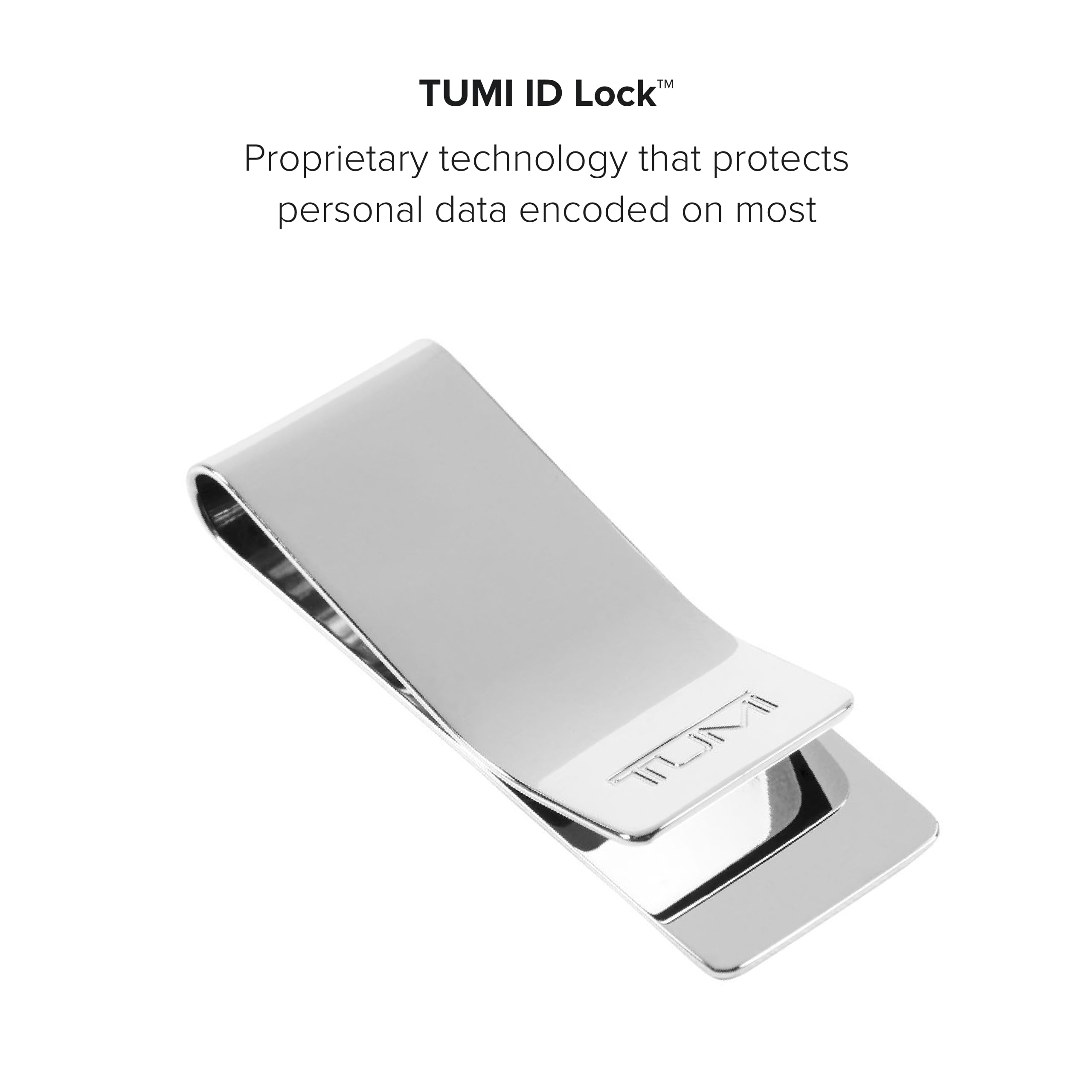 TUMI Nassau Ballistic Etched Money Clip - RFID Blocking Slim Wallet for Credit Cards & Cash - Premium Silver Money Clip for Men - Perfect for Travel, Business & Everyday Use