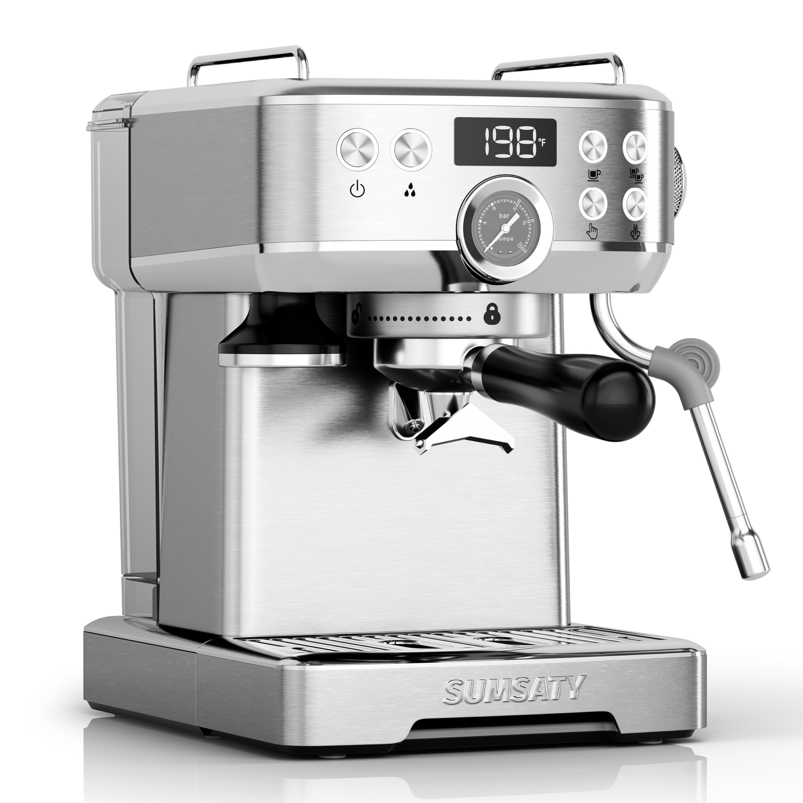 Premium Stainless Steel Espresso Machine with Milk Frother - 20 Bar Pressure, 1.8L Water Tank for Home Baristas - Perfect for Crafting Lattes, Cappuccinos & Macchiatos - Ideal for Coffee Shops, Offices & Gifts