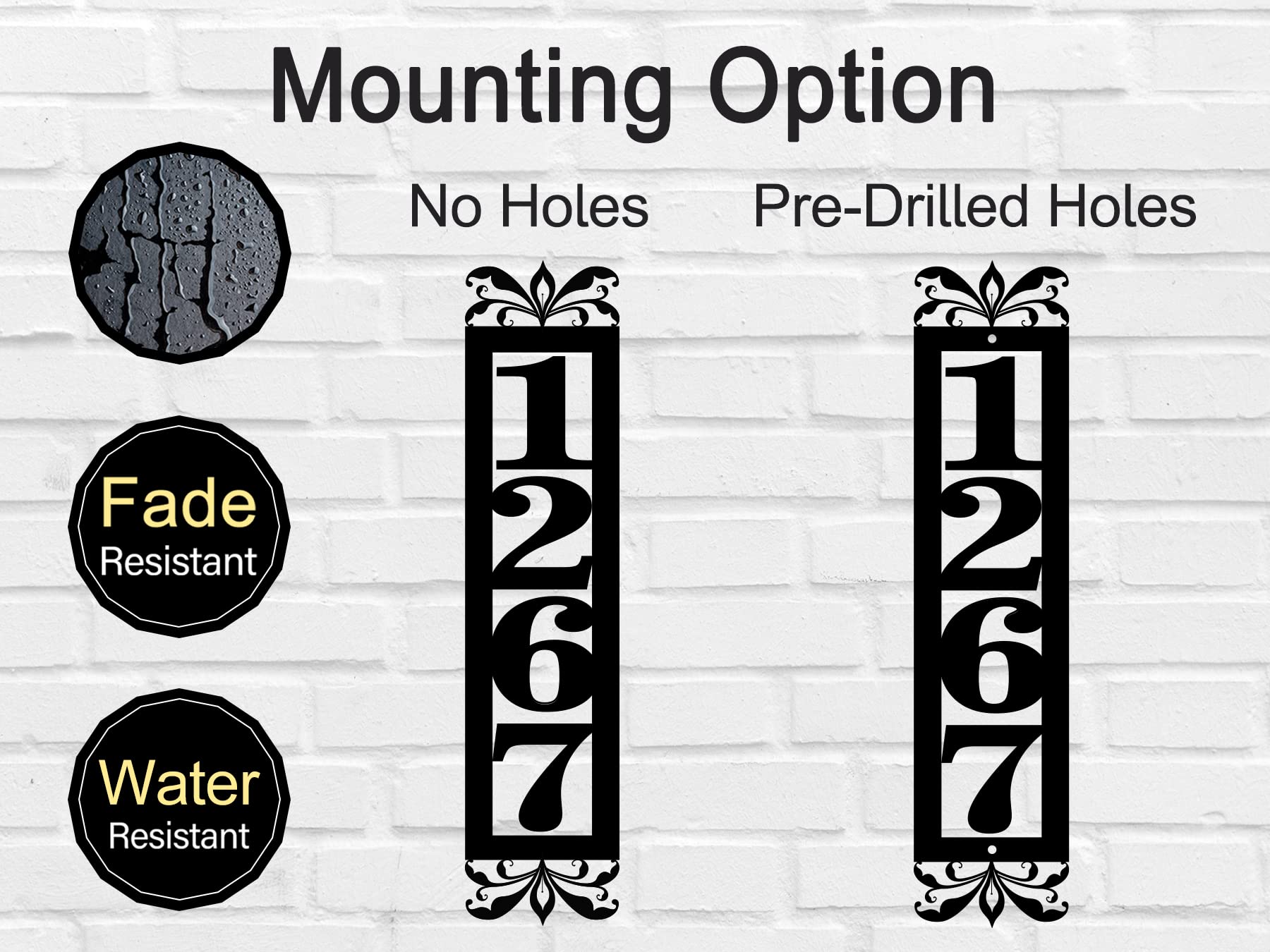 Custom Vertical House Numbers for Outdoor - Personalized Metal Address Plaque | Durable Weatherproof Housewarming Gift for New Home | Perfect for Front Door, Mailbox & Curb Appeal Enhancement