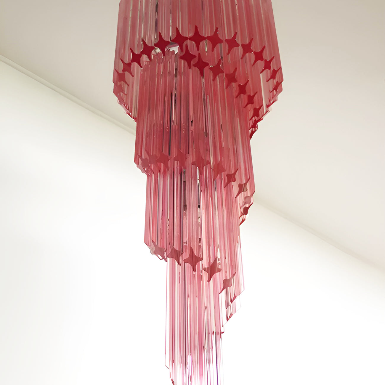 Murano Spiral Prism Glass Chandelier - Handcrafted Italian Crystal Ceiling Light Fixture for Dining Room, Living Room & Bedroom Decor