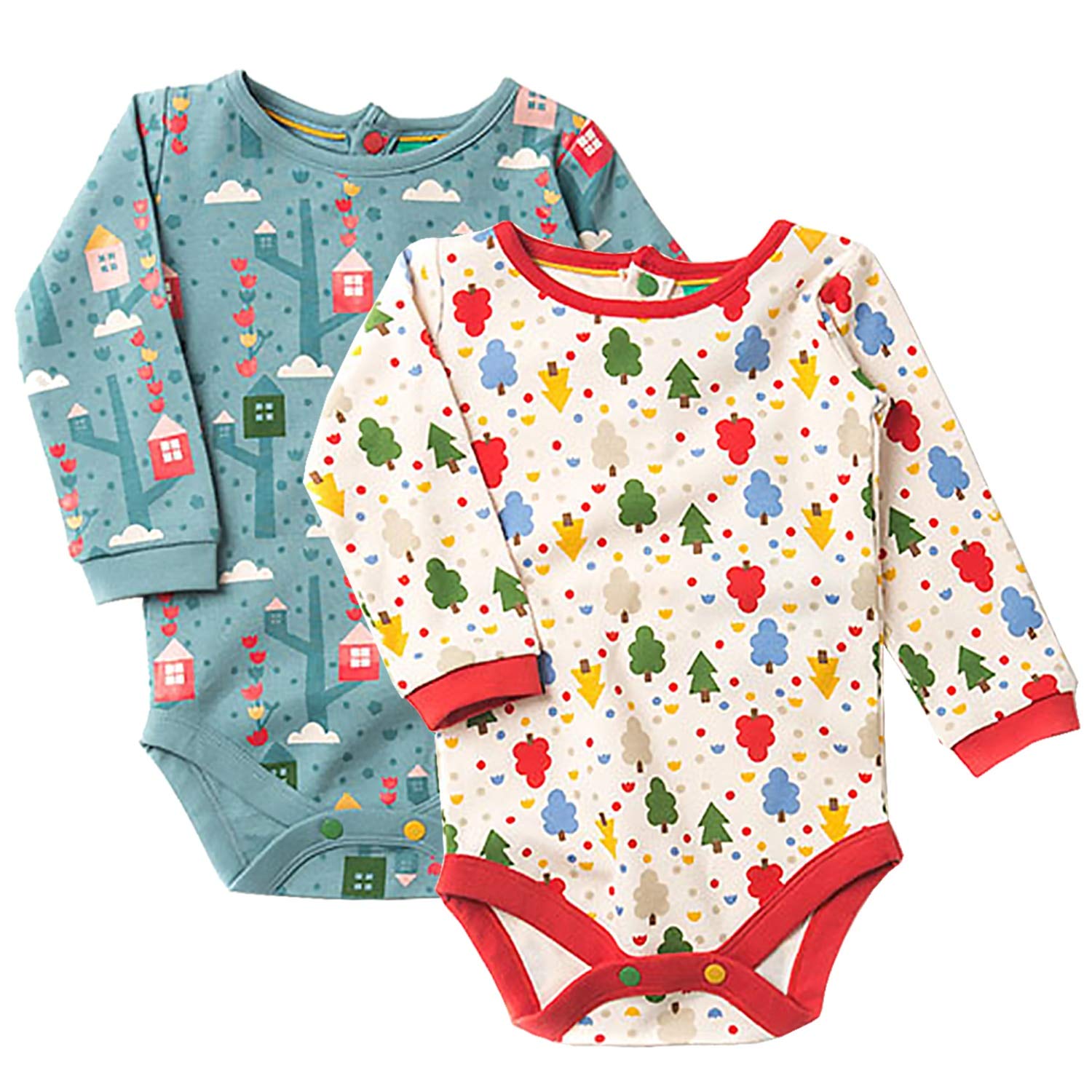 Organic Baby Clothes - 100% Fairtrade Cotton Long Sleeve Bodysuit & Romper Set | Soft & Hypoallergenic for Newborns & Infants | Perfect for Playtime, Daycare & Family Outings