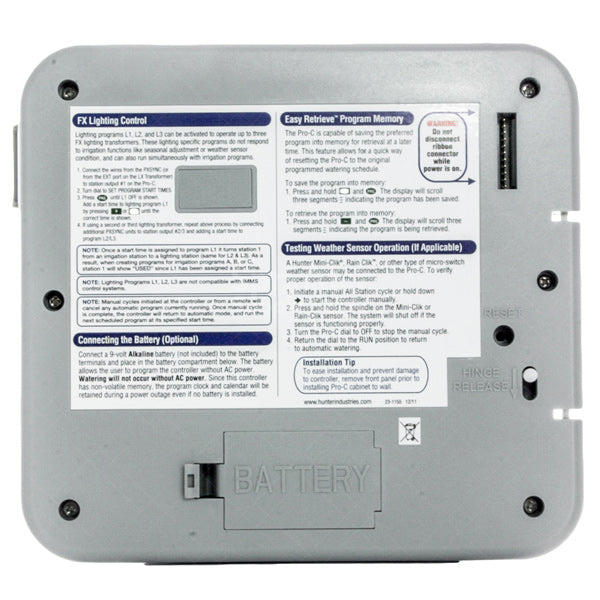 Hunter 526205 Landscape Lighting Control Face Plate for 3 Station ProC - Durable Outdoor Lighting Accessory for Garden, Yard, and Pathway Illumination