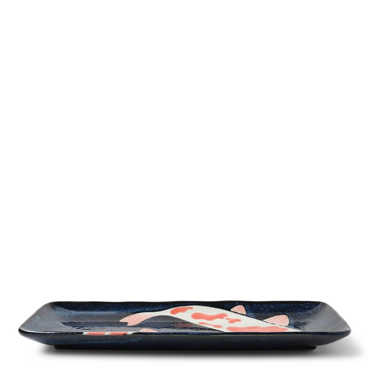 Elegant Koi Fish Rectangle Serving Plate - Perfect for Sushi, Appetizers & Party Platters - Durable Ceramic Dish for Entertaining