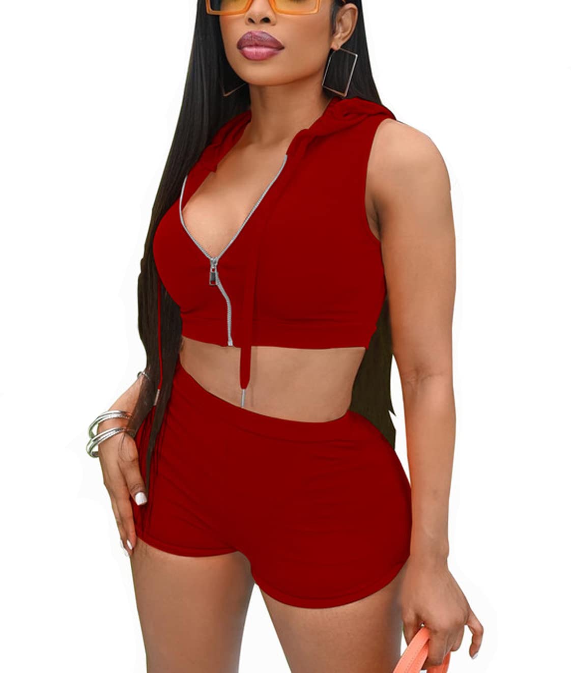 MrKoala Women's 2 Piece Outfits - Summer Bodycon Shorts & Top Workout Set | Gym, Yoga, Running & Casual Wear