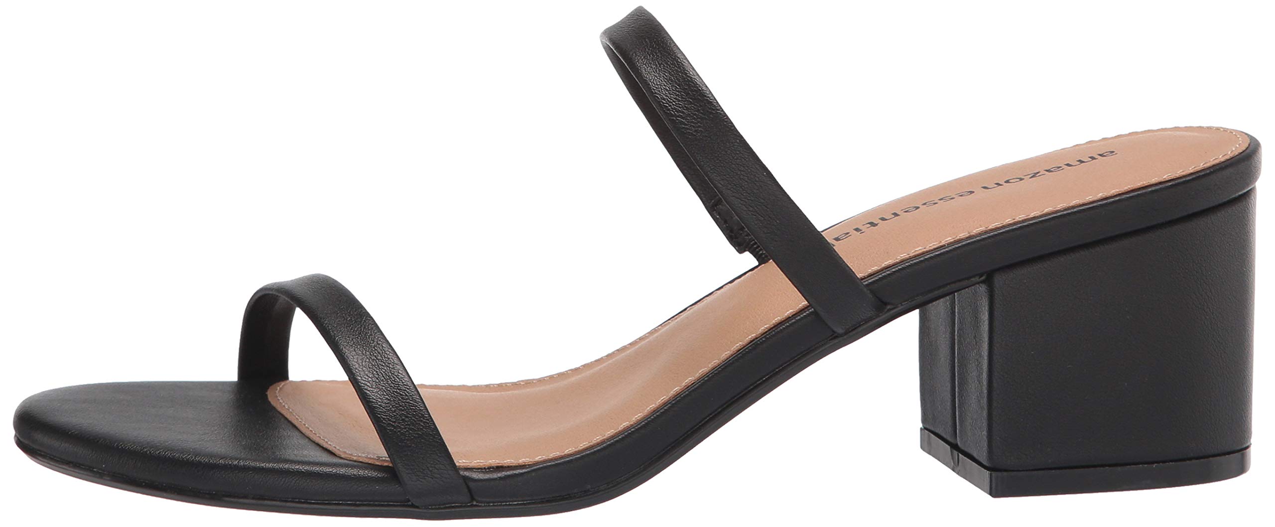 Amazon Essentials Women's Thin Two Strap Heeled Slide Sandals - Comfortable Summer Dress Shoes for Casual Outings, Beach Wear & Vacation