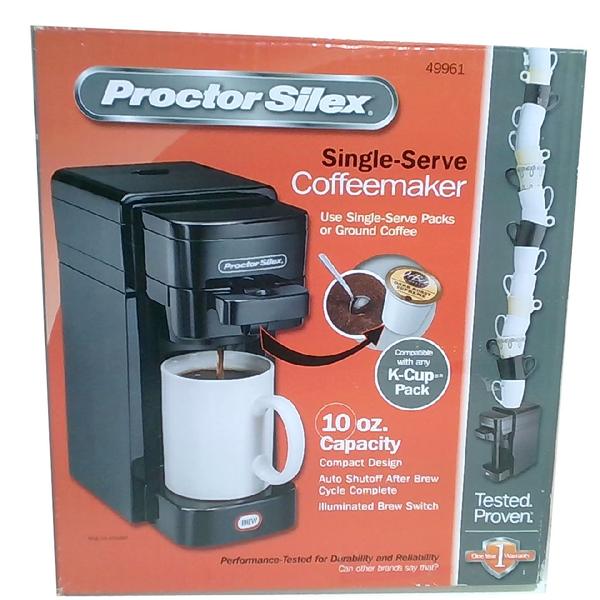 Proctor Silex 49961C Single Serve Coffee Maker - Compact & Fast Brewing for Home, Office, or Dorm Use