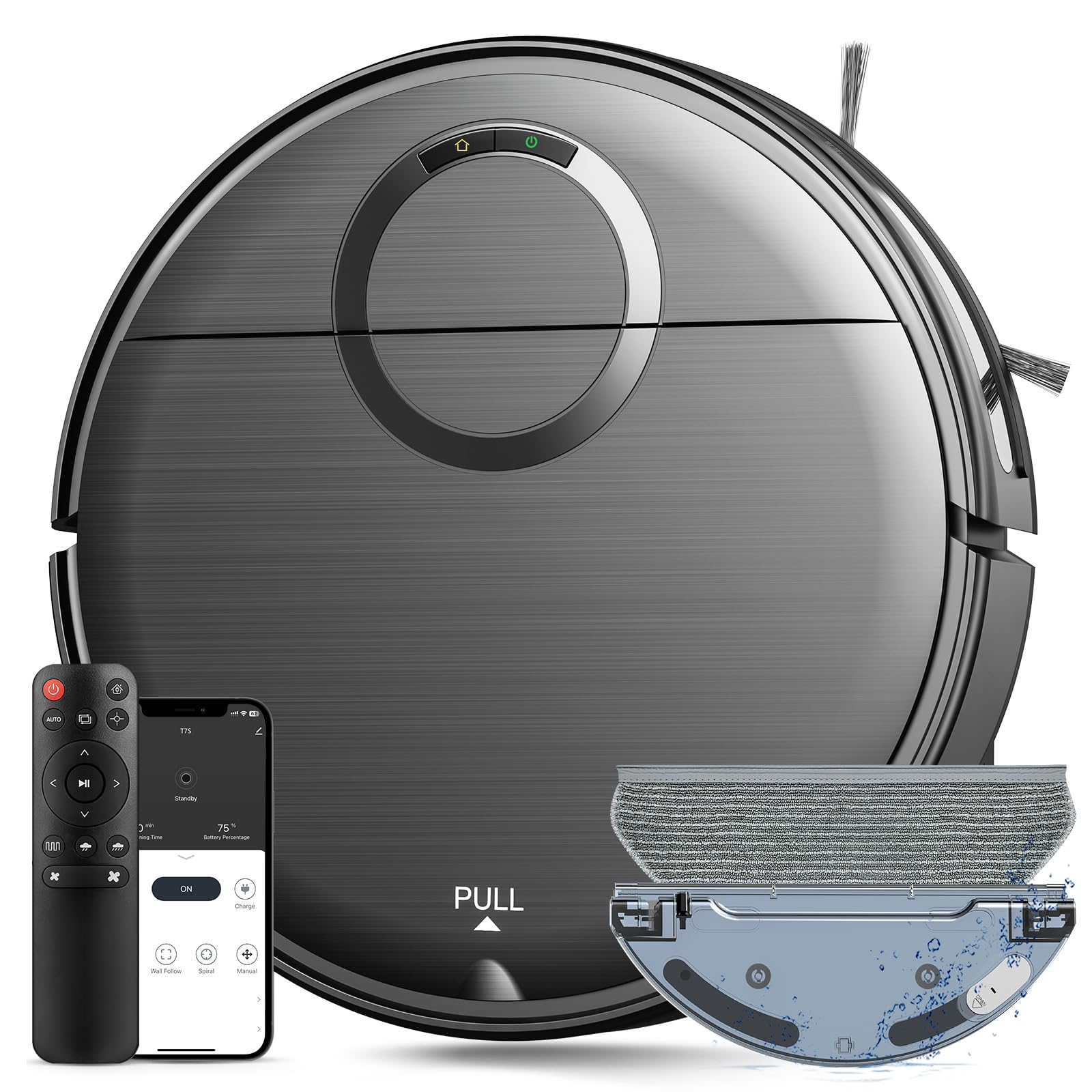 Smart Robot Vacuum and Mop 2-in-1 Combo - 2000Pa Strong Suction, Wi-Fi/App Control, Self-Charging - Perfect for Pet Hair, Hard Floors & Low-Pile Carpets - Ideal for Home Cleaning, Office Spaces & Busy Families