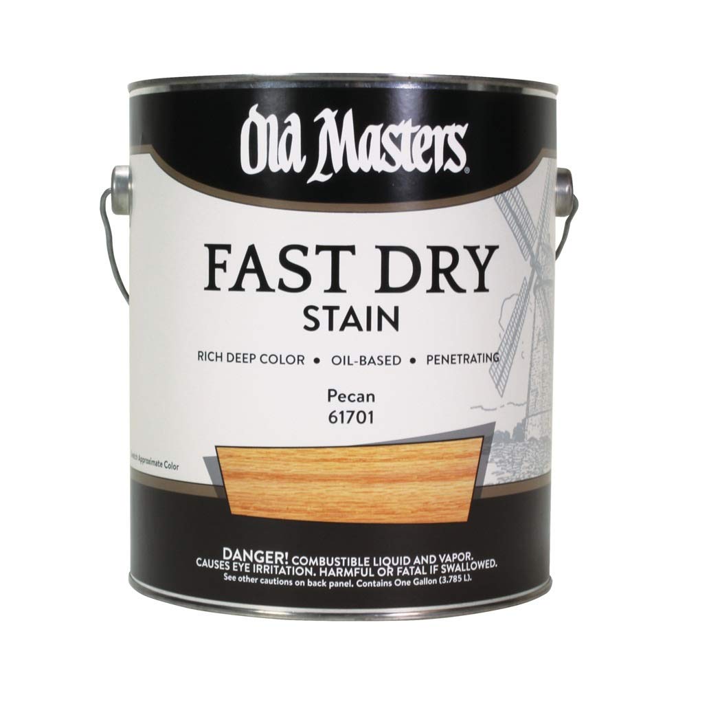 Old Masters Stain Oil Based Fast Dry Pecan 61701 - Premium Wood Stain for Furniture, Cabinets & Decks - Quick Drying, Rich Pecan Color - Ideal for Indoor & Outdoor Wood Projects