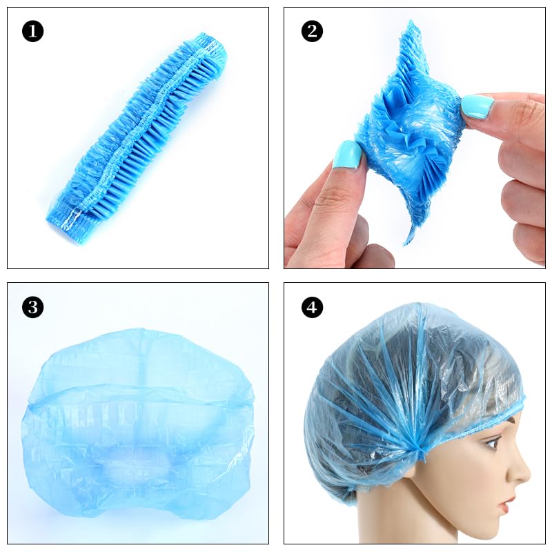 AKOAK 100 PCS Waterproof Shower Caps - Transparent, Thickened for Travel & Home Use