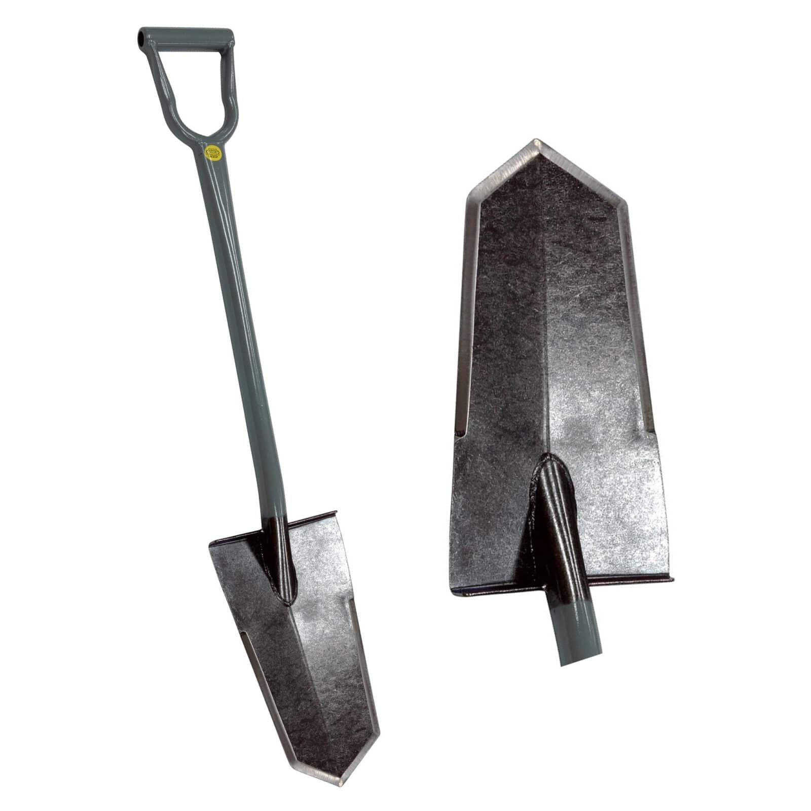 Lesche Super Sampson Grey D Handle Shovel with Heat Treated Blade - Heavy Duty Metal Detecting Shovel for Treasure Hunting & Outdoor Digging