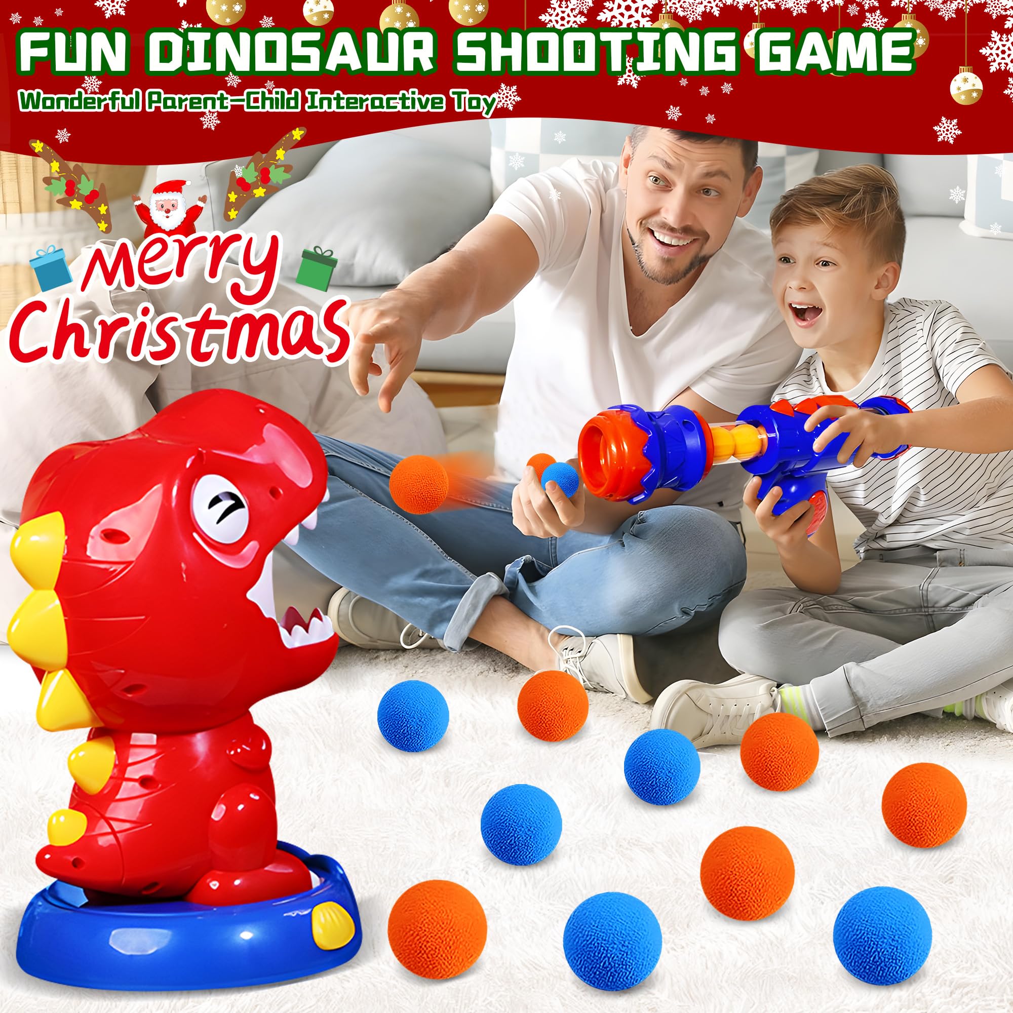 Dinosaur Shooting Toy with Sound & Spray Effects - Interactive Target Practice Game for Kids Ages 4-6+ | Perfect Gift for Boys & Girls | Fun Outdoor Play & Birthday Party Activity