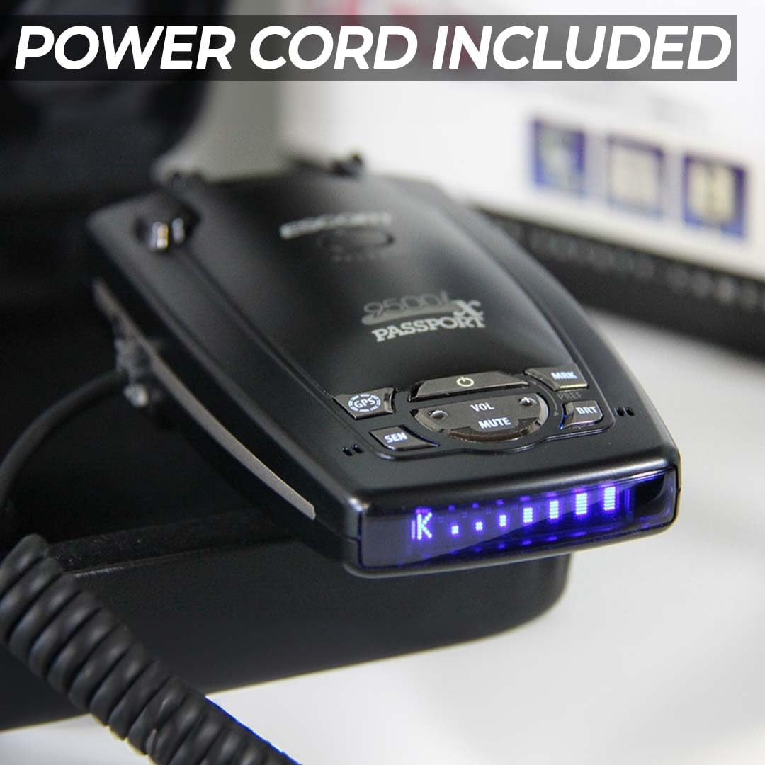 Escort Passport 9500iX Radar Detector with Dual-USB Car Charger & Suction Cup Mount - Long Range Detection, Fewer False Alerts, Voice Warnings (Renewed, Black) - Perfect for Highway Driving & Road Trips