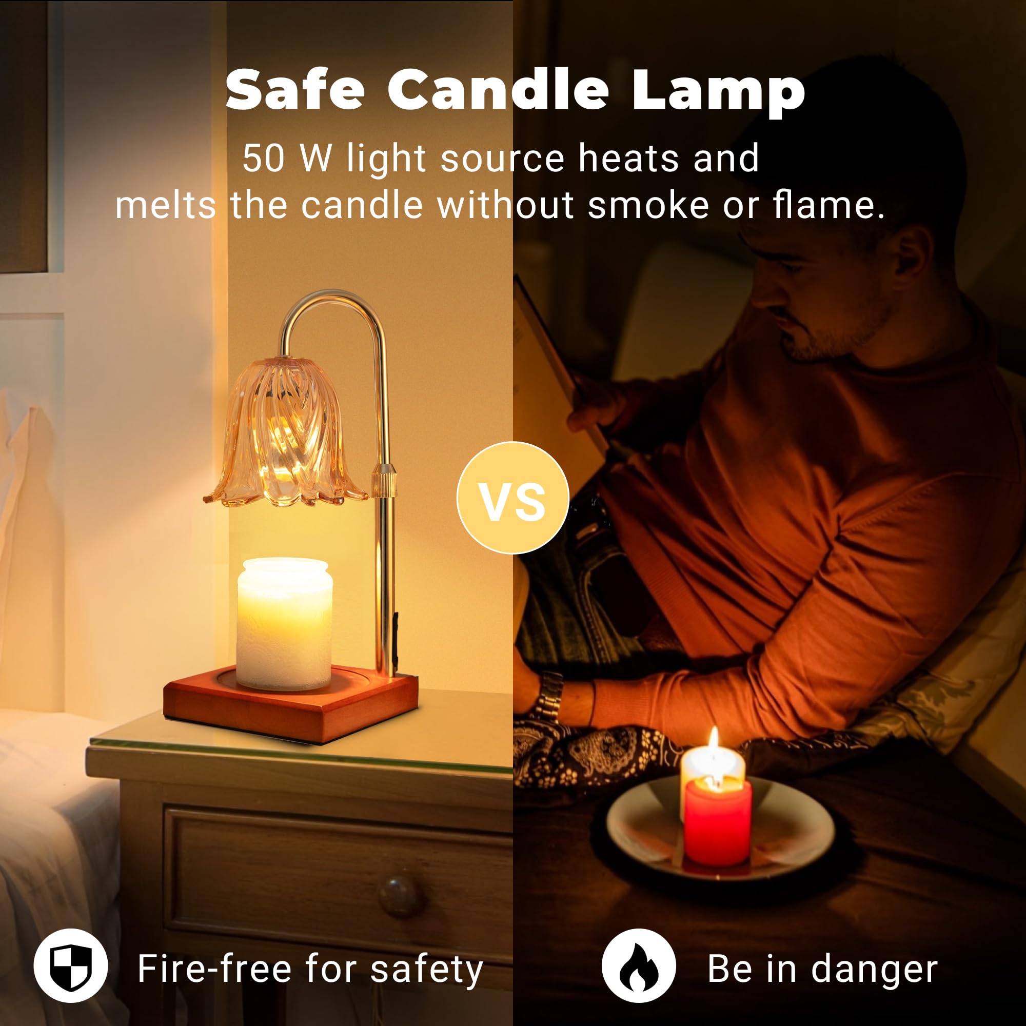 Dimmable Candle Warmer Lamp with Timer - Perfect Mothers Day & Birthday Gift for Women, Housewarming Present, Home Decor Wax Warmer for Jar Candles (Includes 2 Bulbs) - Ideal for Relaxation, Romantic Ambiance & Aromatherapy