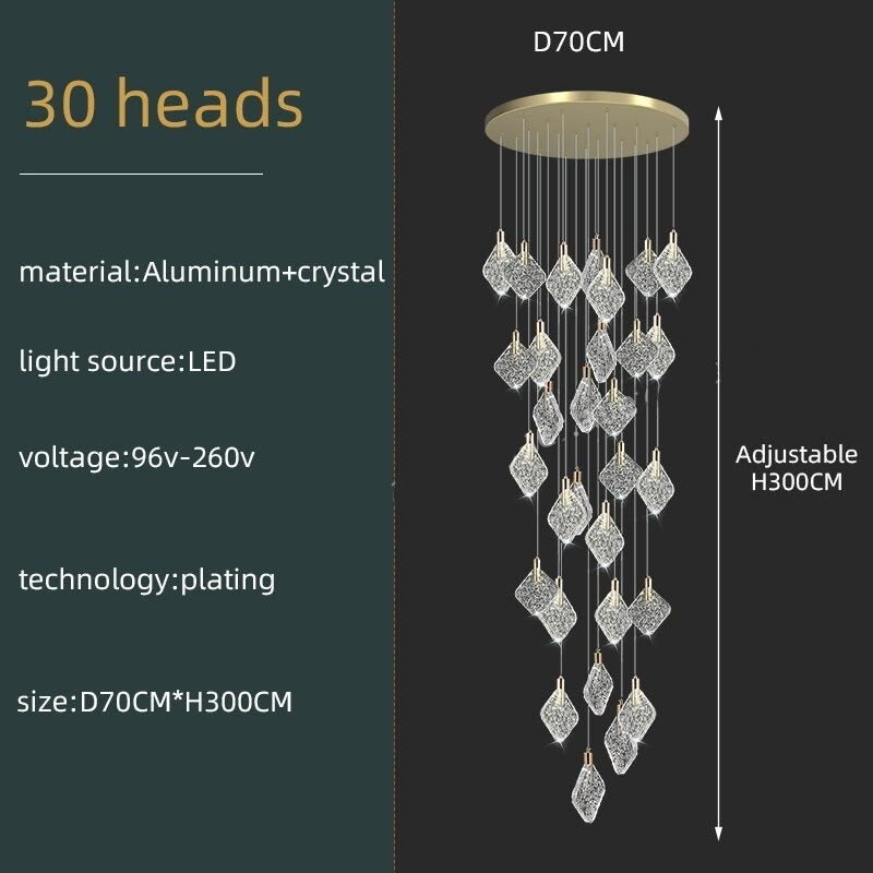 Elegant Square Crystal Pendant Chandelier - Modern Ceiling Light Fixture for Dining Room, Living Room & Bedroom Lighting Decor