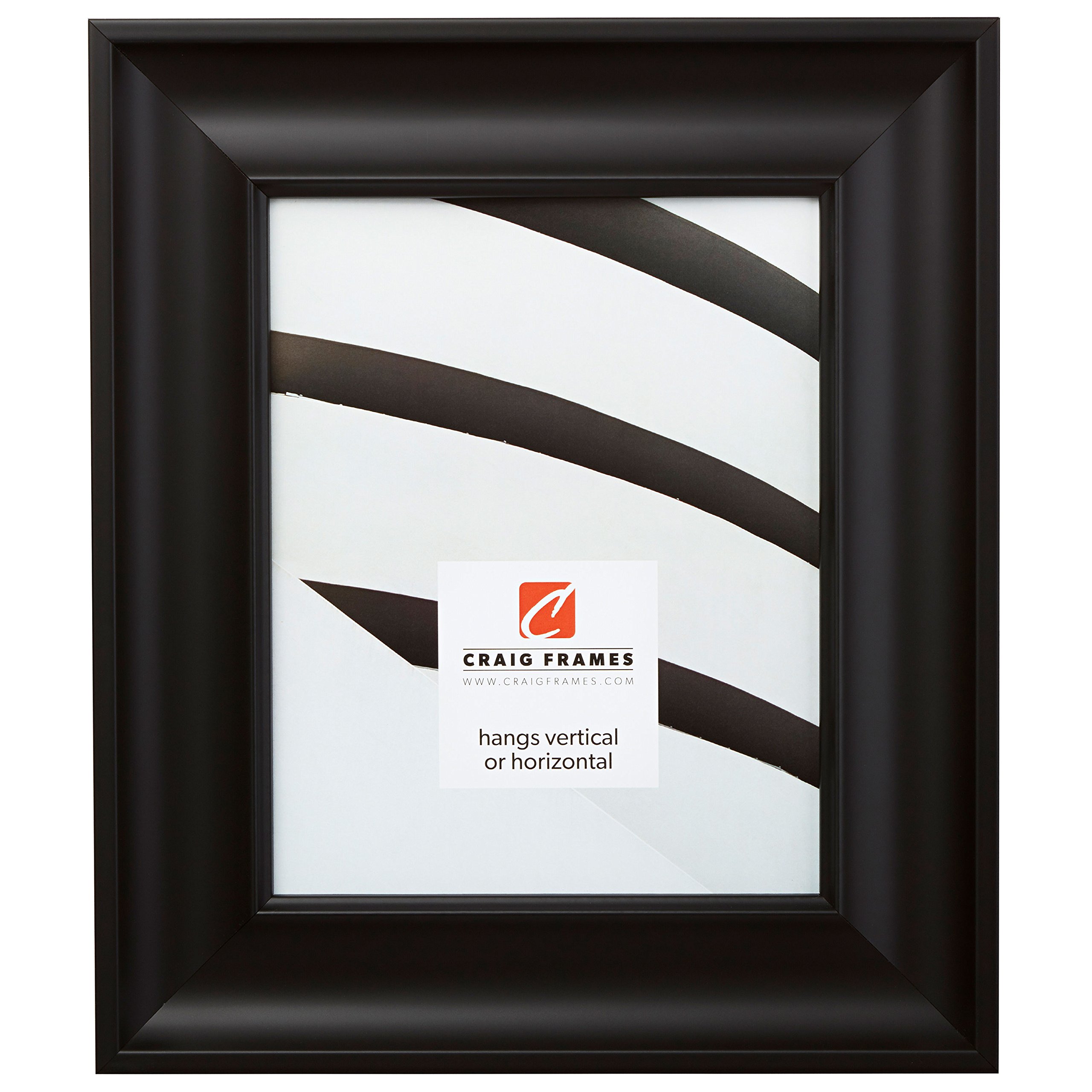 Craig Frames Impression 8.5x11 Inch Black Satin Picture Frame - Perfect for Wall Decor, Office Desk Photos & Home Gallery Displays