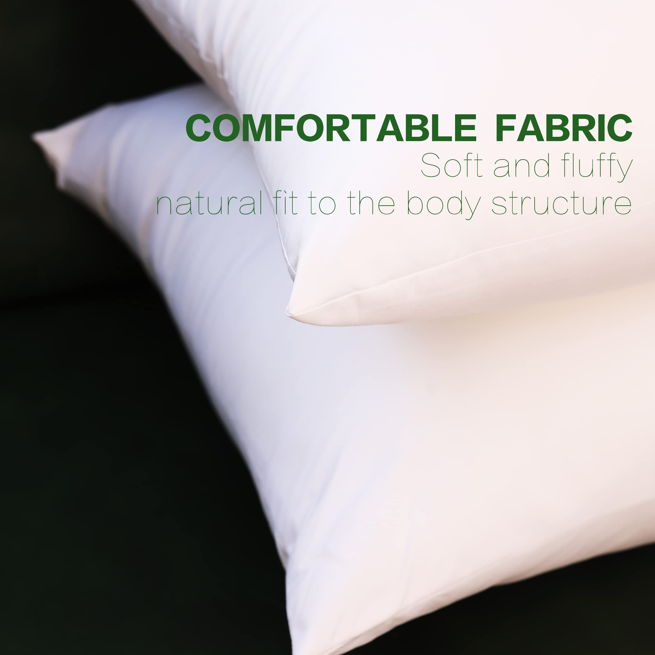 WIWE Standard Size Luxury Hotel Collection Bed Pillows - 2 Pack Super Soft Down Alternative Pillows for Back, Side & Stomach Sleepers | Perfect for Home, Hotel & Guest Room Comfort