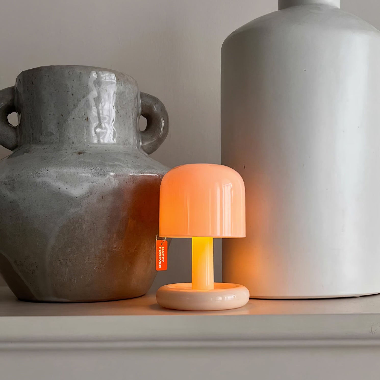Mini Nessino Table Lamp with Built-in Battery - Portable LED Night Light for Bedroom, Living Room, or Office Decor