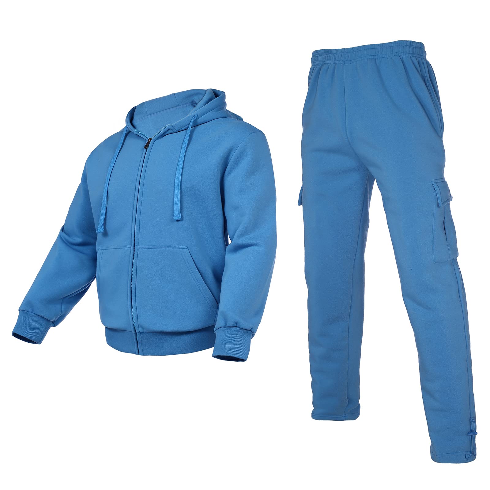 Men's 2 Piece Tracksuit Set - Athletic Hoodie & Joggers with Pockets for Running, Gym Workouts & Casual Wear
