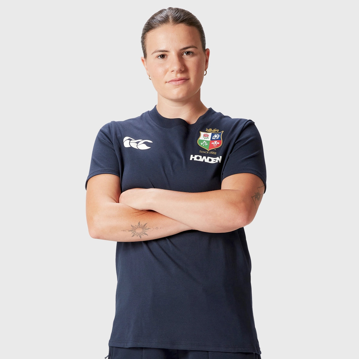 Canterbury British & Irish Lions Women's Cotton T-Shirt - Navy Blue Casual Sports Tee for Rugby Fans & Athletic Wear