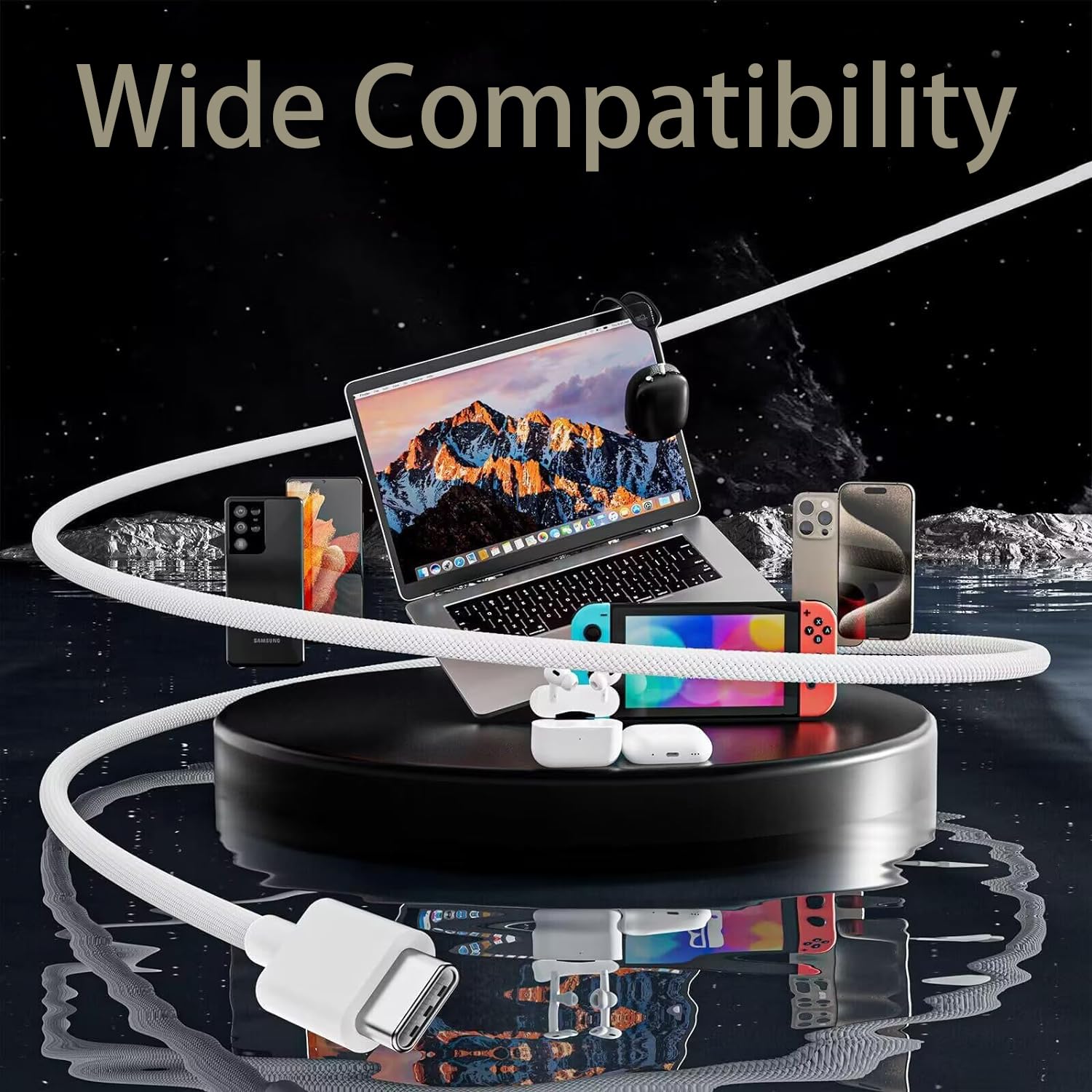 USB C to USB A CarPlay Cable for iPhone 15/16 Series - 3.3FT Fast Charging Woven Cable Compatible with iPhone 15/16 Pro/Pro Max/Plus & iPad - Perfect for Car Charging & Apple CarPlay Connectivity