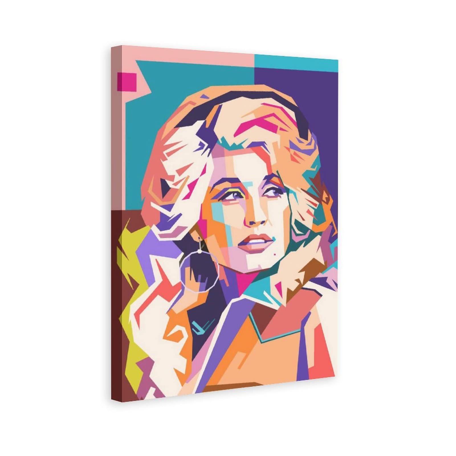 Dolly Parton Canvas Poster Wall Art - 16x24 Inches (40x60cm) Country Music Decor for Bedroom, Living Room & Office - Perfect Gift for Music Lovers & Home Decoration - Framed Print Painting for Western & Sports Theme Rooms