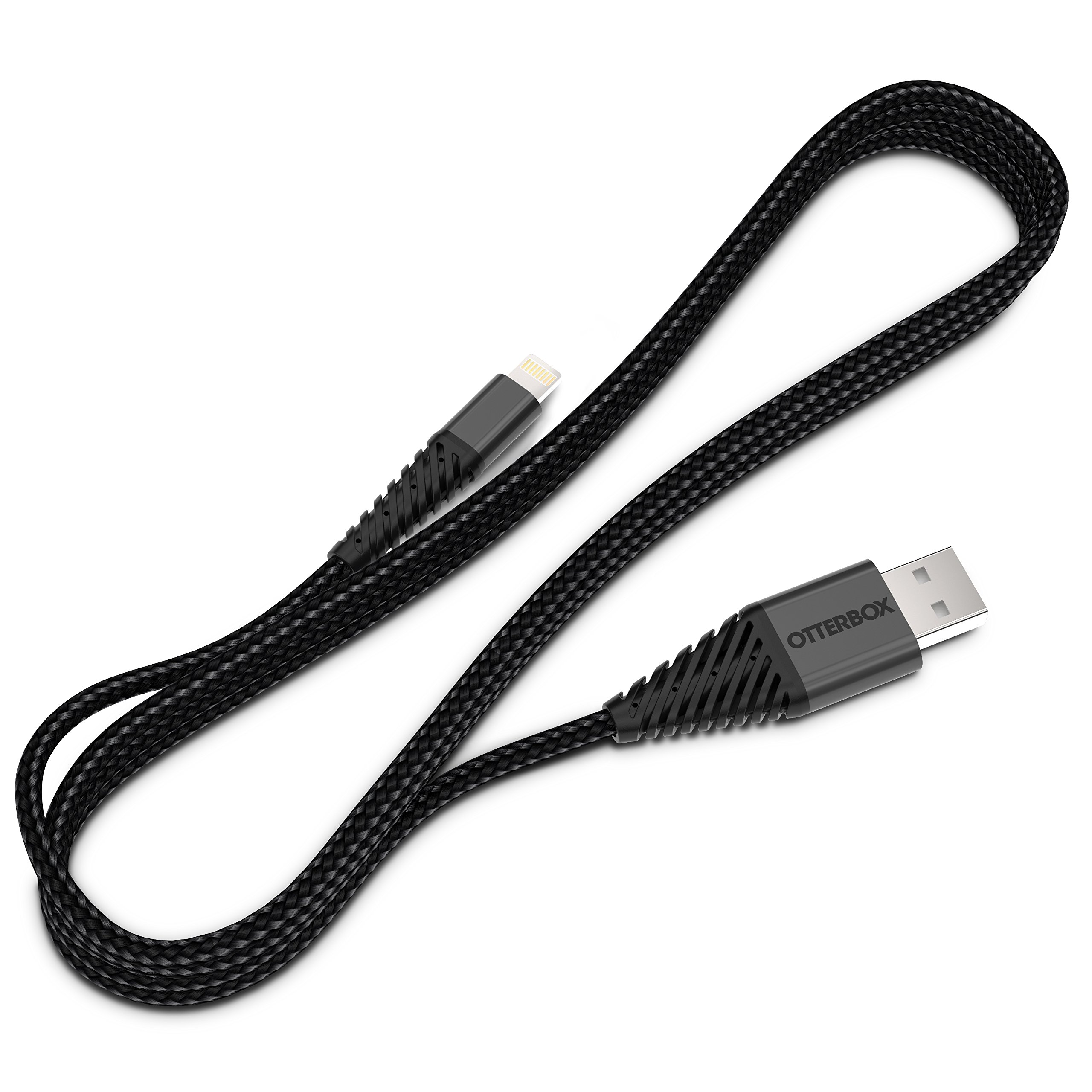 OTTERBOX Lightning to USB Cable 3m (9.8ft) - Fast Charging & Sync Compatible with iPhone 14/13/12/11/X/8 - Durable Nylon Braided Black Cable for Home, Office & Travel
