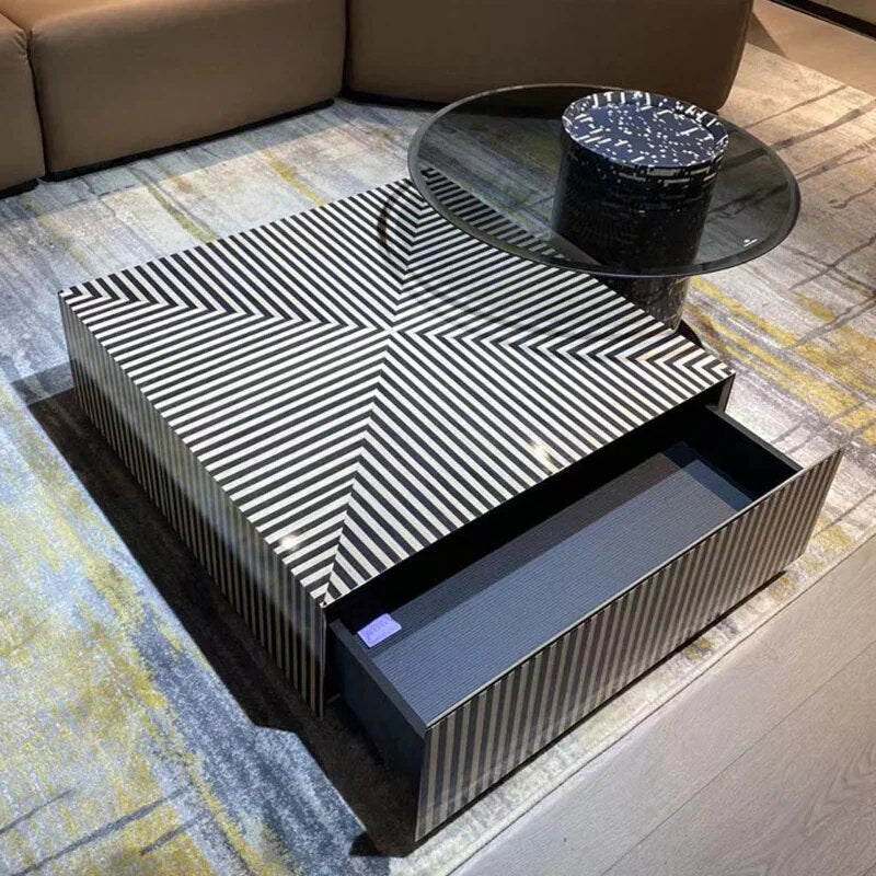 Modern Square Coffee Table with Storage Shelf - Stylish and Functional Centerpiece for Living Room, Lounge, or Office - Perfect for Small Spaces and Home Decor