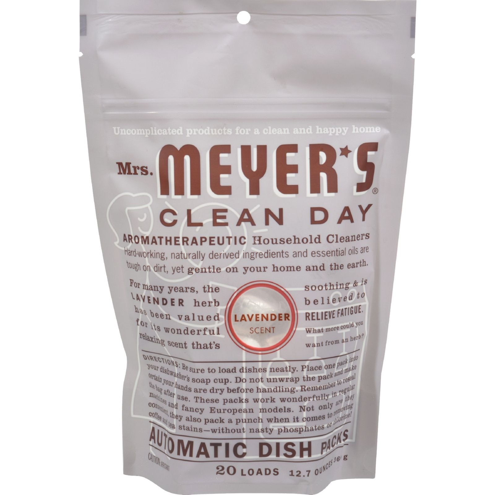 Mrs. Meyer's Clean Day Dishwasher Detergent Pods, Lavender Scent - 60 Count | Plant-Based, Biodegradable & Eco-Friendly Dishwashing Soap for Sparkling Clean Dishes | Perfect for Daily Use in Standard & HE Dishwashers