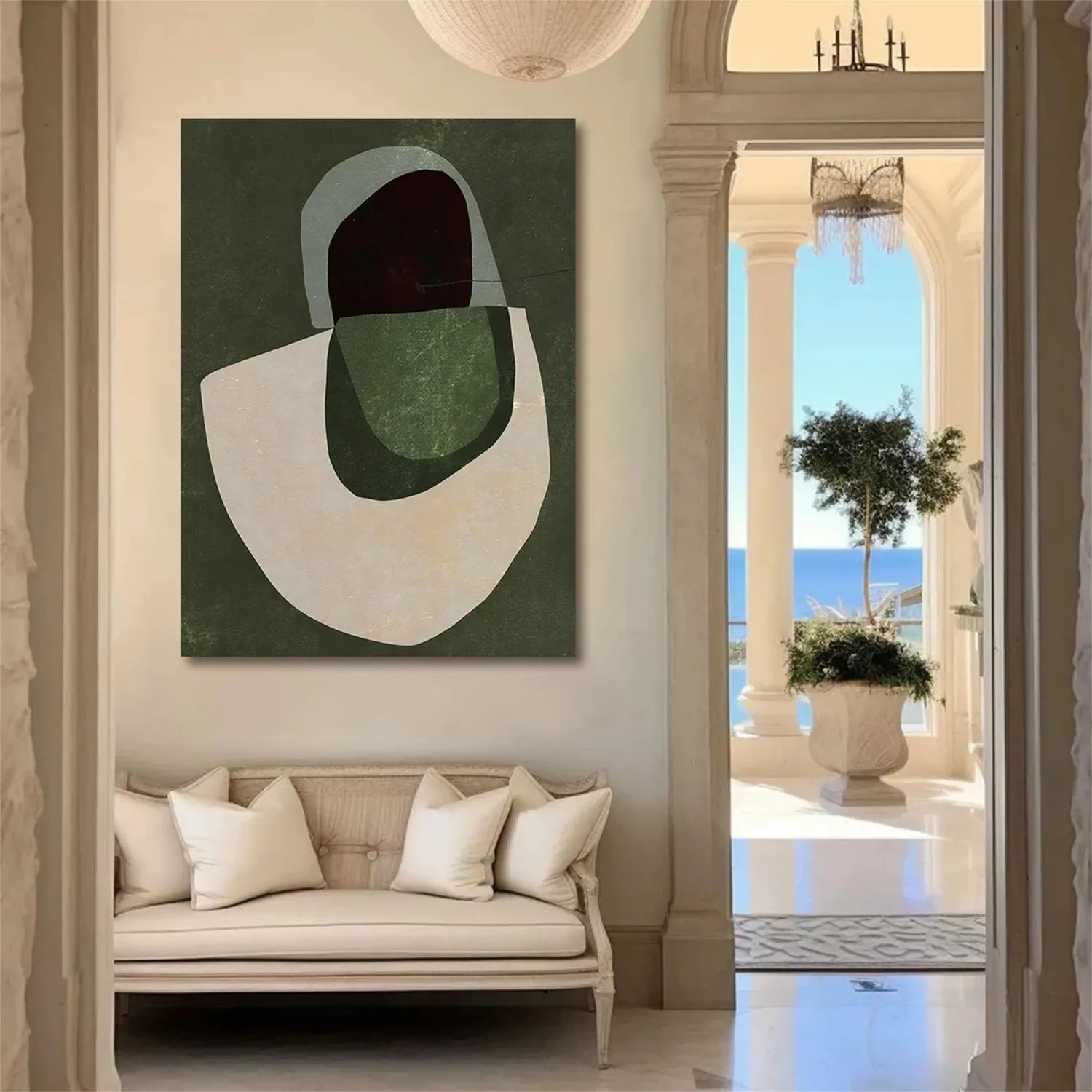 Abstract Painting #AB 193 - Modern Wall Art for Home & Office Decor | Unique Handmade Canvas Artwork for Living Room, Bedroom & Workspace