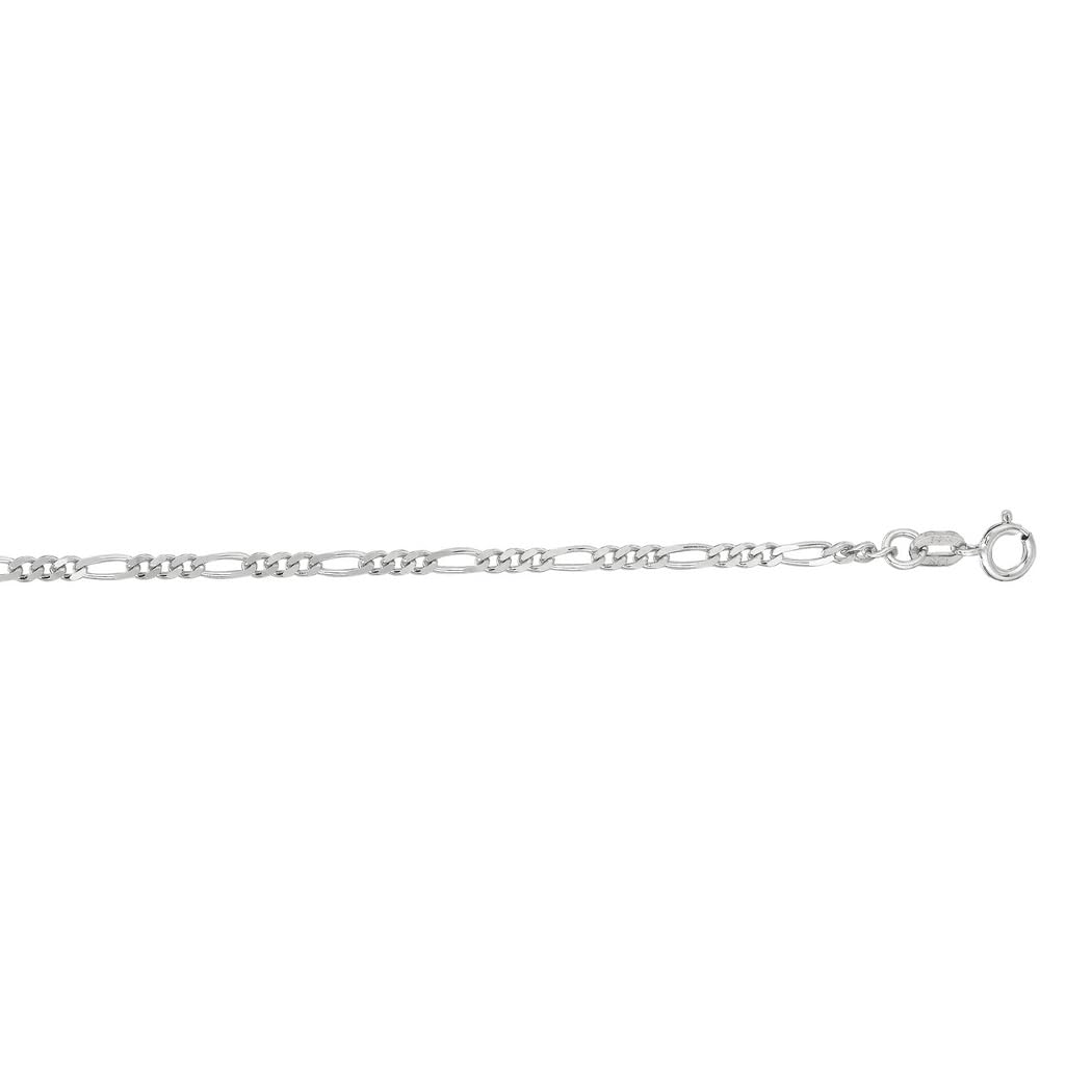 14K Gold Sparkle Cut Figaro Chain Necklace for Women & Men - Classic Alternating Link Design in Multiple Lengths | Perfect for Gifts, Layering & Everyday Wear