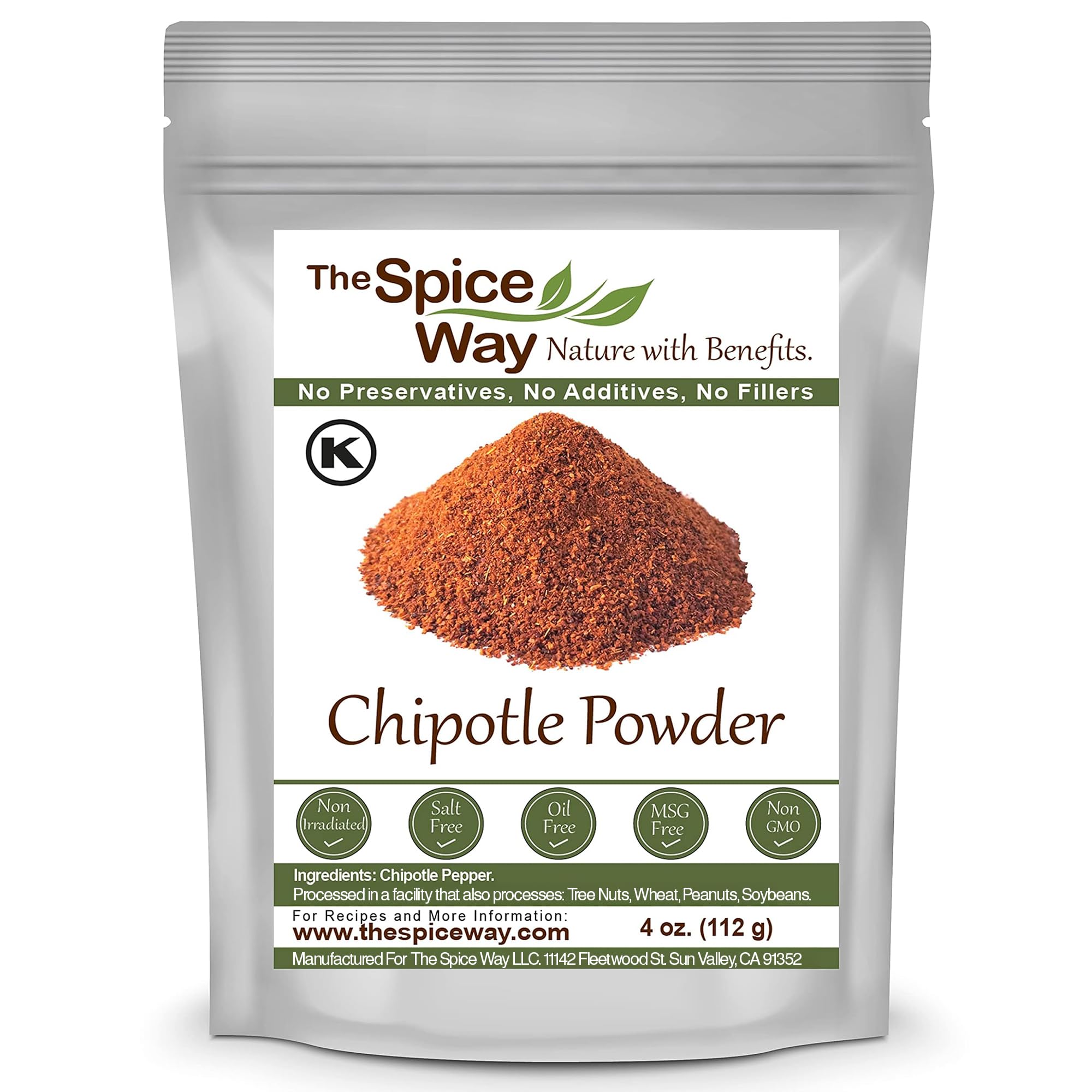 Premium Ground Chipotle Powder - 4 oz Resealable Bag | Smoky & Spicy Mexican Chili Pepper | Perfect for BBQ, Tacos, Chili & Seasoning | The Spice Way