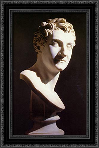 Antonio Canova Leopoldo Cicognara Portrait - 16x24 Black Ornate Wood Framed Canvas Art - Perfect for Living Room, Bedroom & Office Decor