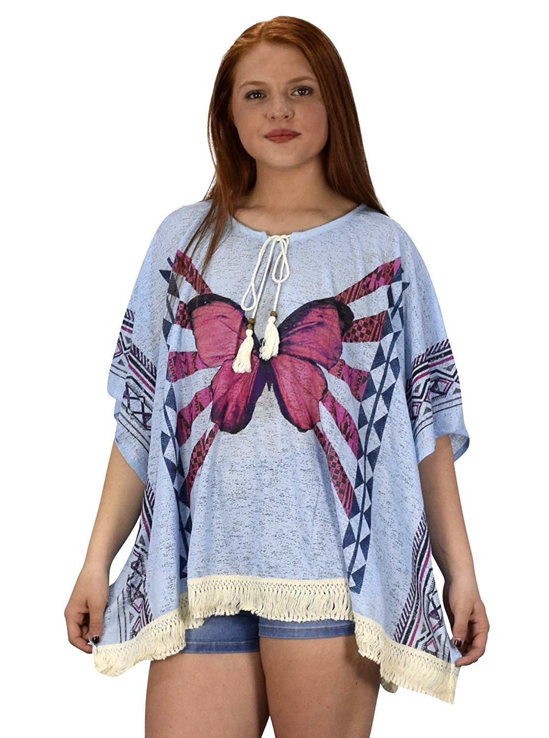 Women's Lightweight Summer Poncho Cardigan - Soft Beach Cover Up for Women, Breezy Loose Knit Shawl Wrap for Vacation, Poolside, Yoga & Outdoor Activities