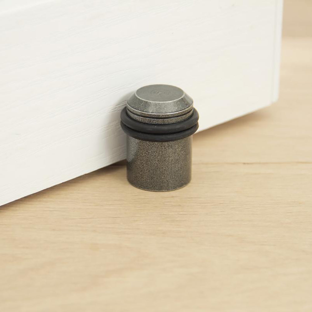 Sturdy Pewter Floor Mounted Door Stop - Heavy Duty Door Holder for Home & Office - Perfect for Hallways, Bedrooms & Commercial Spaces