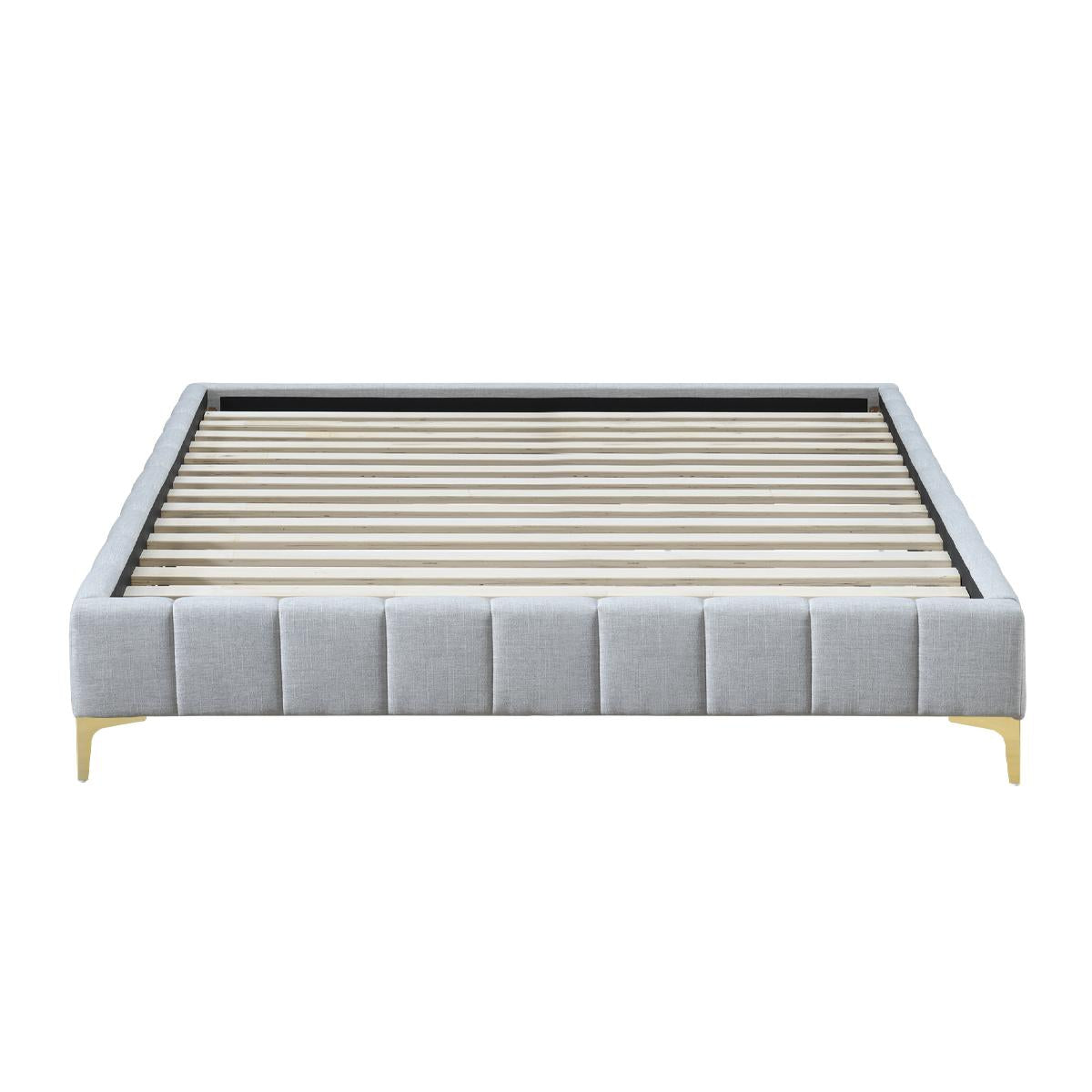 Georgia Fabric King Bed Frame - Upholstered Platform Bed with Wooden Slats, Noise-Free Support for Master Bedroom & Guest Room - Easy Assembly & Modern Design