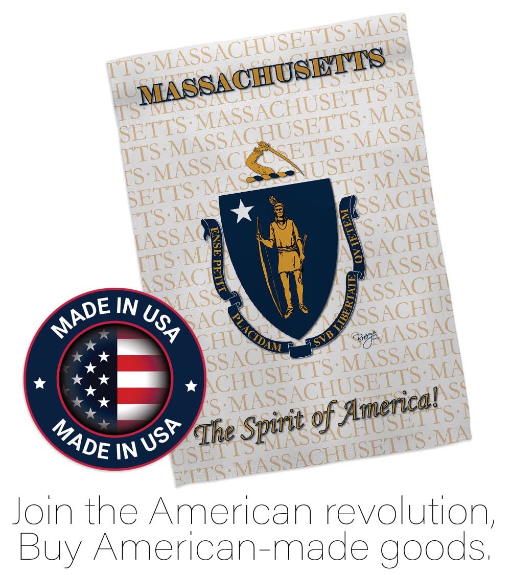 Massachusetts Americana House Flag Set 28x40