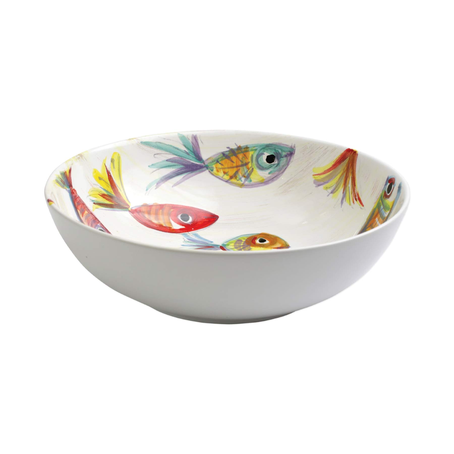 Vietri Pesci Colorati Deep Bowl - Handcrafted Italian Earthenware Serving Dish for Pasta, Salads & Desserts | Elegant Dinner Party, Wedding & Holiday Entertaining Serveware