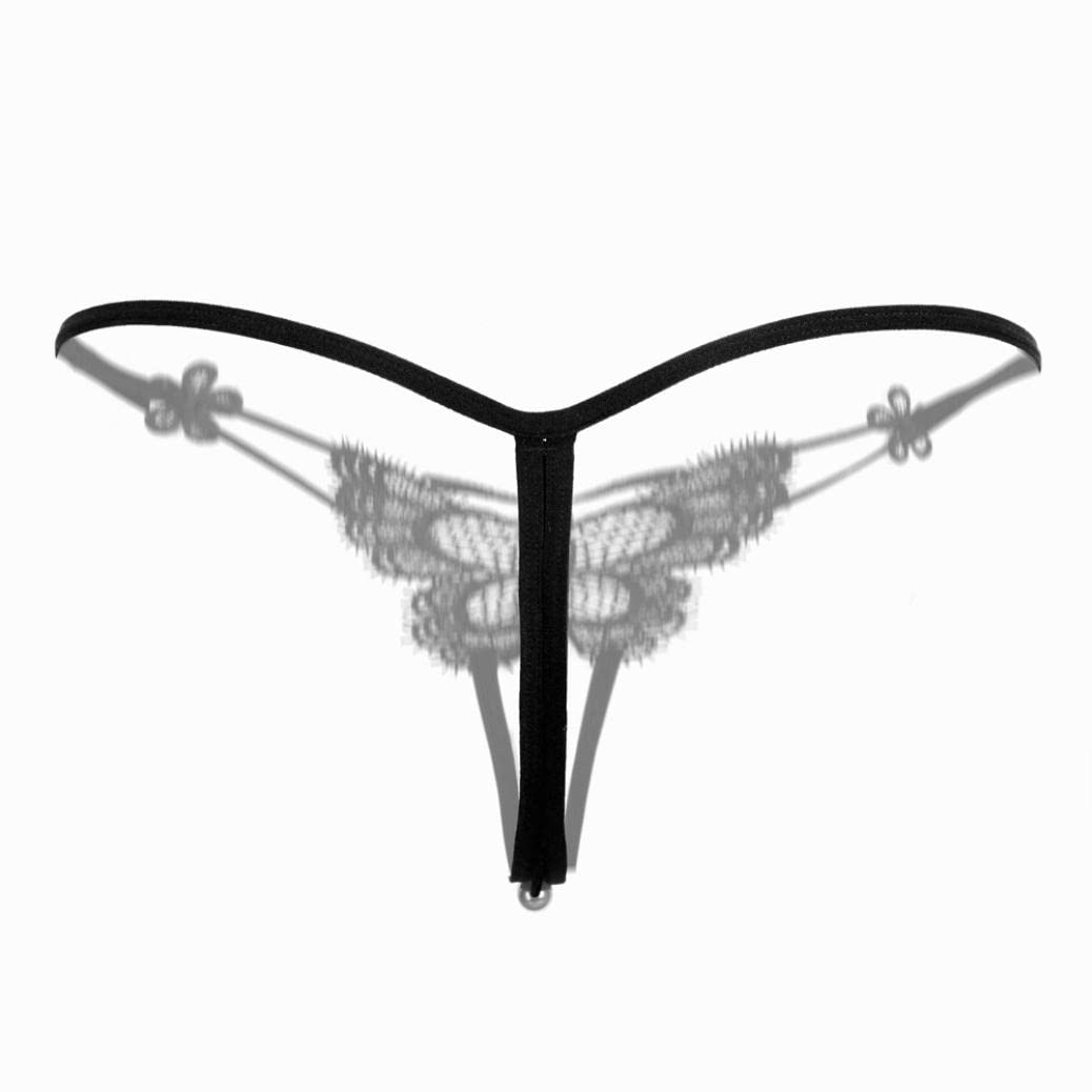 Sexy Women's Thong Panties - Floral Lace G-String Underwear with Hollow Out Bowknot Design for Lingerie & Intimate Wear | Perfect for Date Night, Boudoir Photos, and Special Occasions