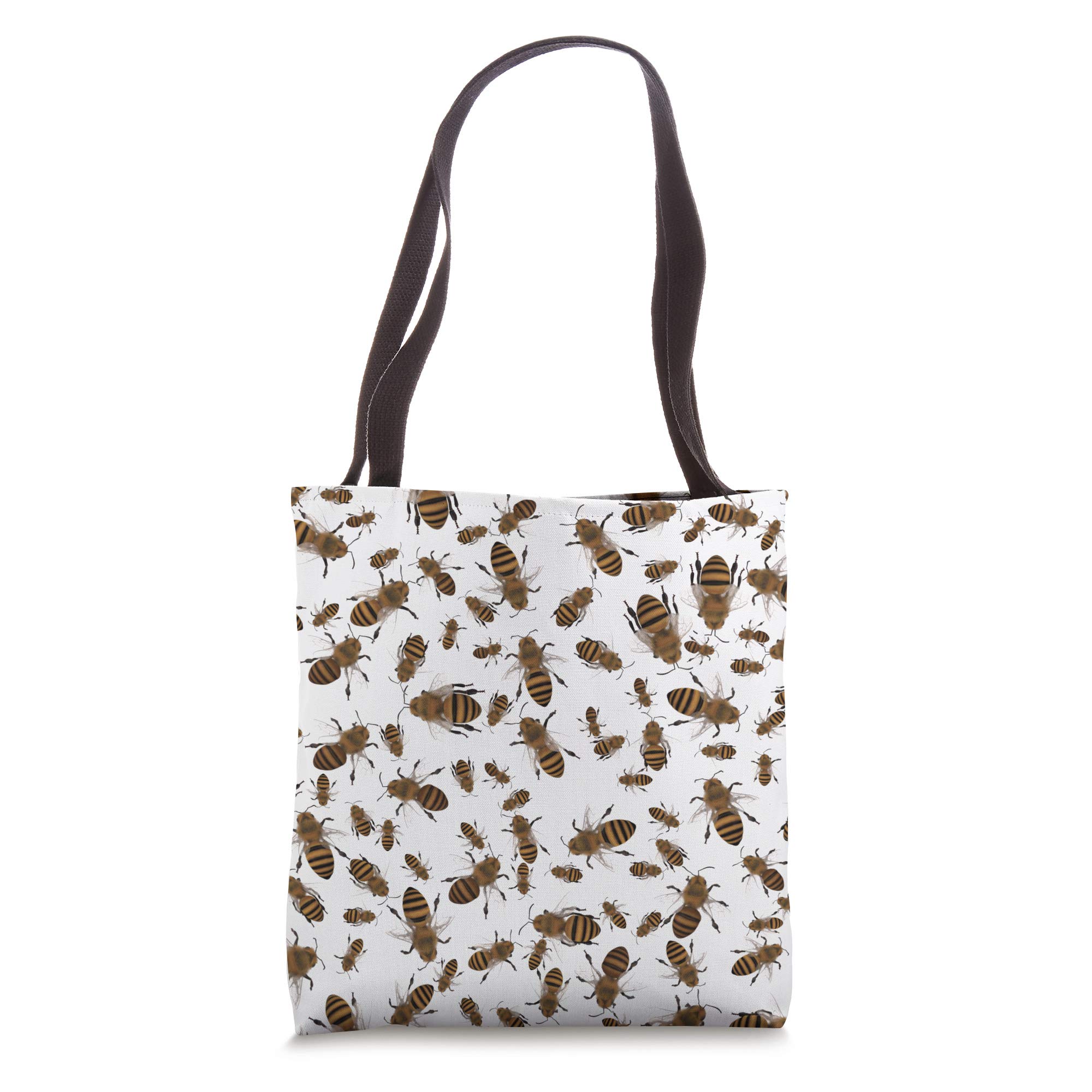JCombs: Stylish Bees Print Tote Bag - Eco-Friendly Reusable Shopping Bag for Women & Men - Perfect for Groceries, Beach, Work & Travel