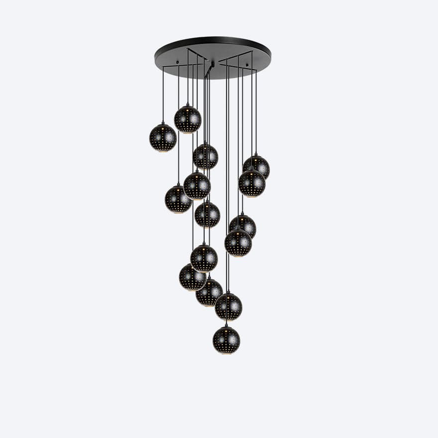 YOSH 15-Light Modern Crystal Drop Chandelier - Elegant Dining Room Lighting Fixture for Home Decor, Living Room & Bedroom Ceiling Lamp