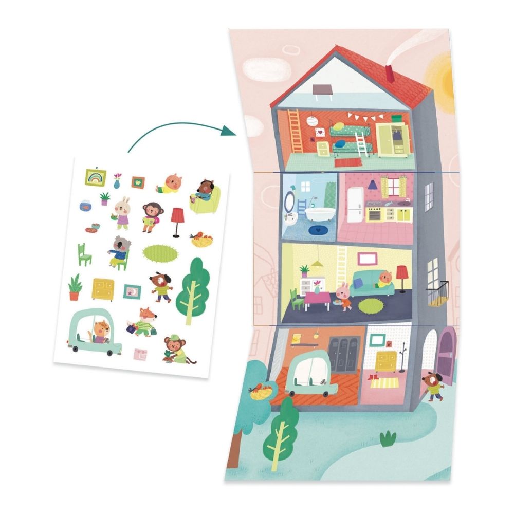 Djeco Multi Activity Kit - Animal Houses Craft Set for Kids | Creative DIY Arts & Crafts Gift for Children | Perfect for Birthday Parties, Classroom Activities & Family Bonding Time