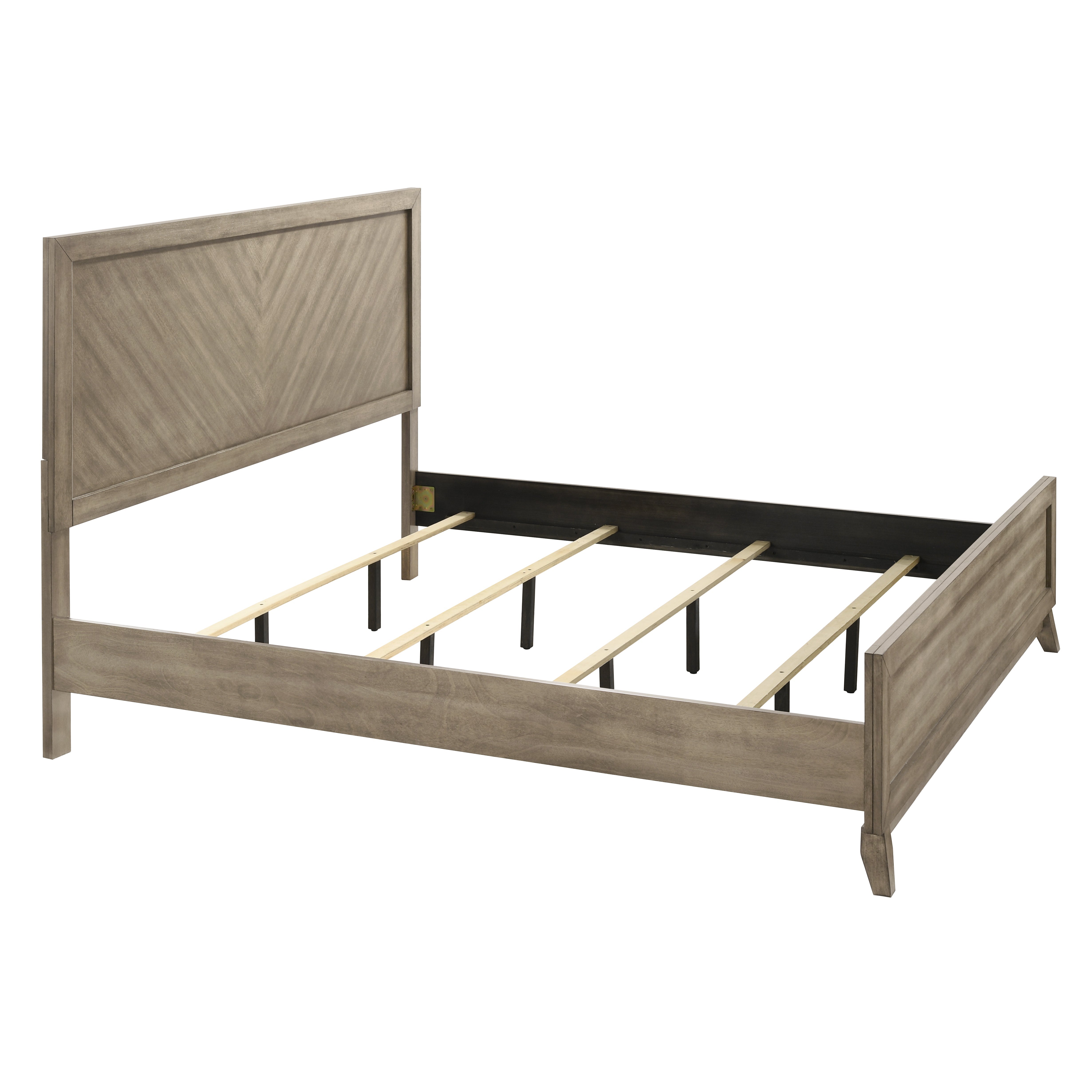 Roundhill Furniture Arena Contemporary Wood Bedroom Set - Queen Size Bed, Nightstand & Dresser in Antique Gray Finish | Modern Farmhouse Bedroom Decor for Master & Guest Rooms