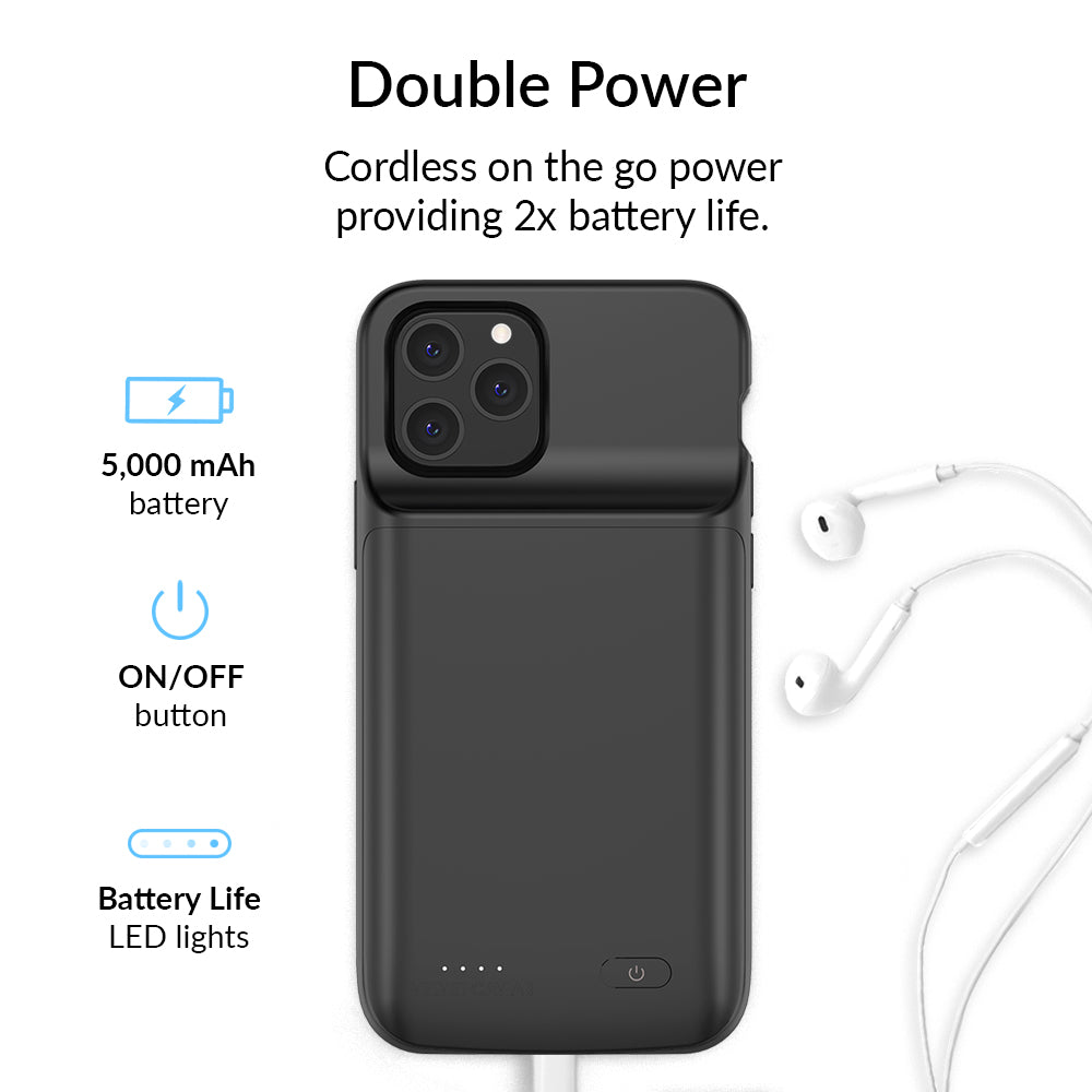 Premium Black iPhone Charging Case - Slim Portable Battery Pack for iPhone [Models] | Extended Battery Life for Travel, Work & Outdoor Adventures