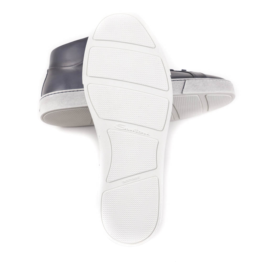 Santoni Mid Top Sneakers for Men - Dark Blue Casual Shoes | Comfortable & Stylish Sneakers for Walking, Running & Everyday Wear