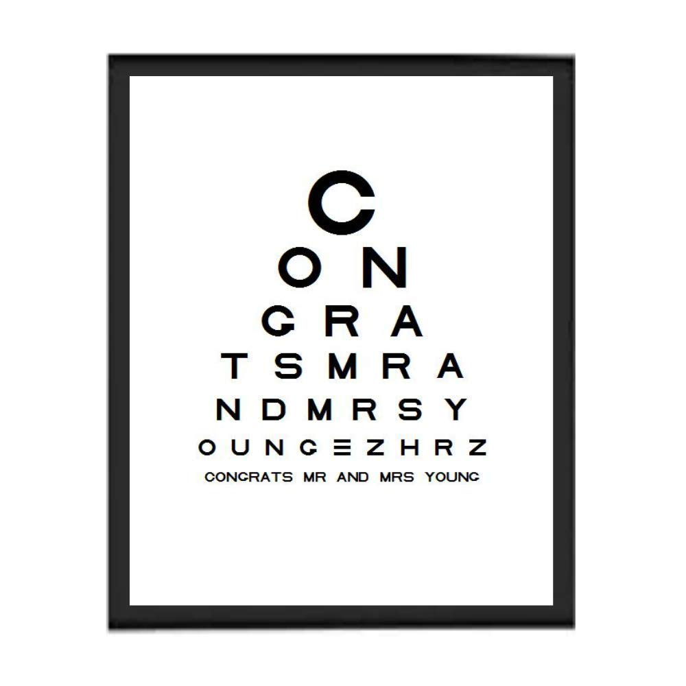 Custom Eye Chart Wall Art - Personalized Name or Phrase Print for Birthday, Wedding, Anniversary & Thank You Gifts - Perfect for Home Decor, Office, Classroom & Special Occasions (Black Frame)