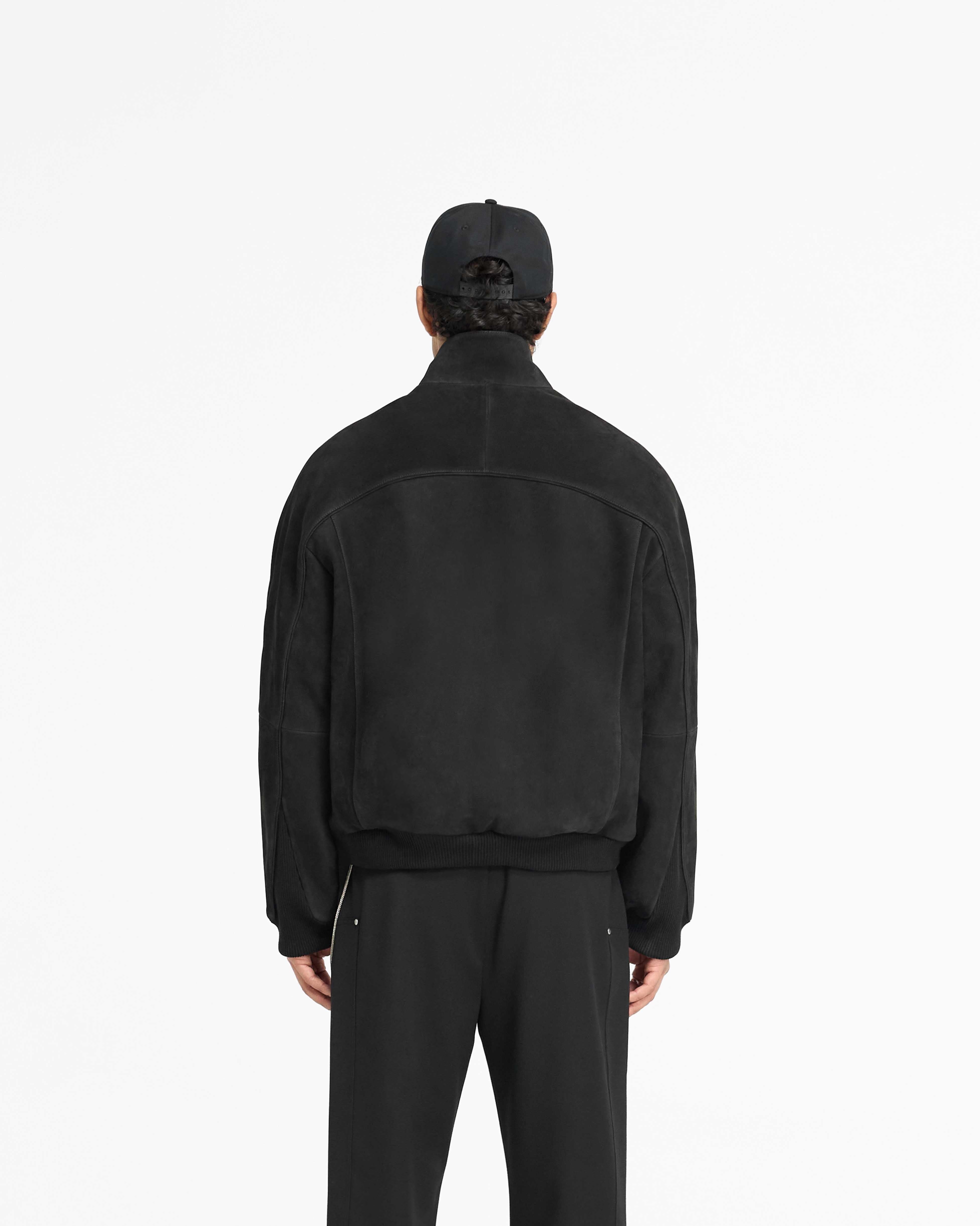Men's Black Suede Bomber Jacket - Stylish & Comfortable Outerwear for Casual Wear & Night Out
